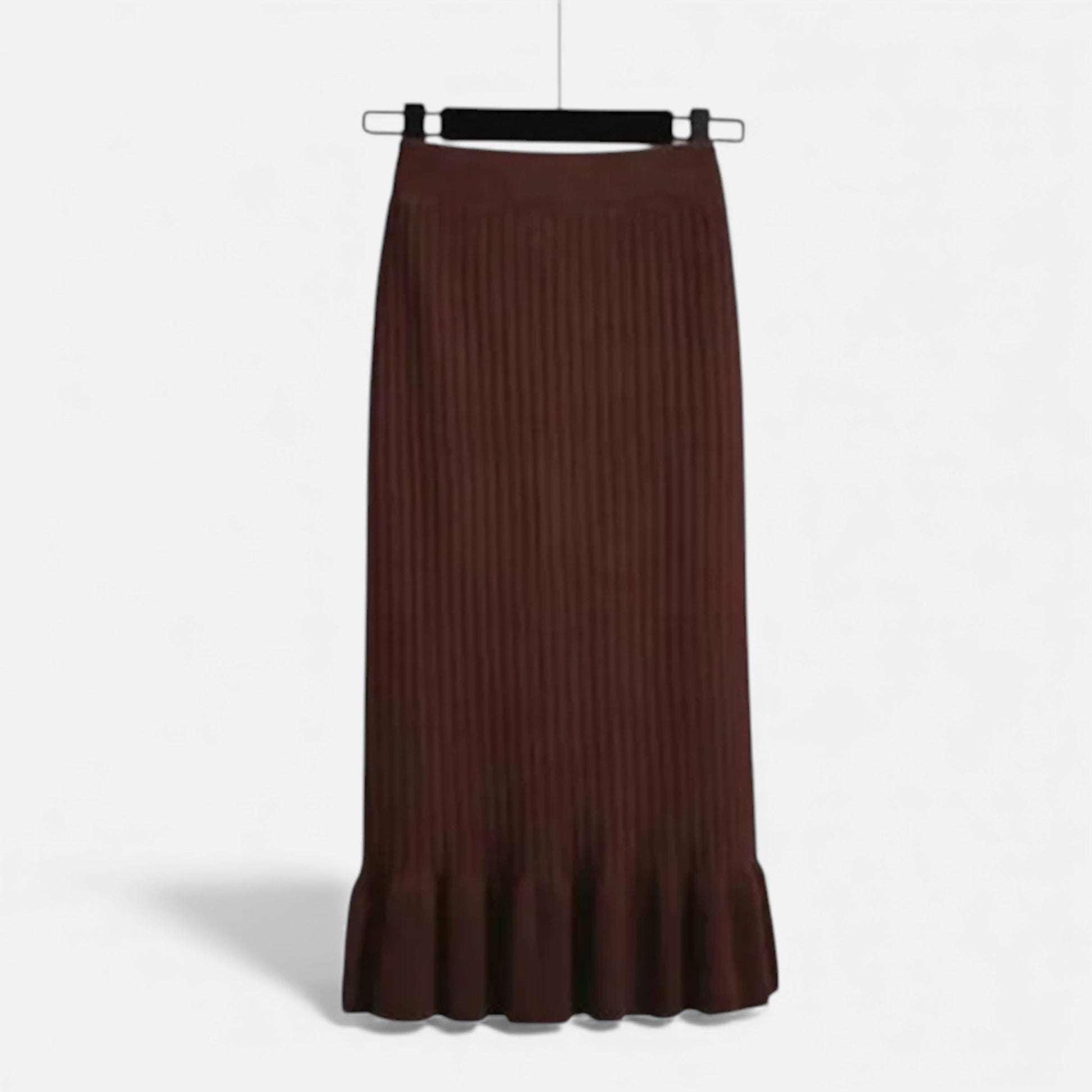 Women’s High-Waist Ribbed Knitted Skirt - Sofia Maris