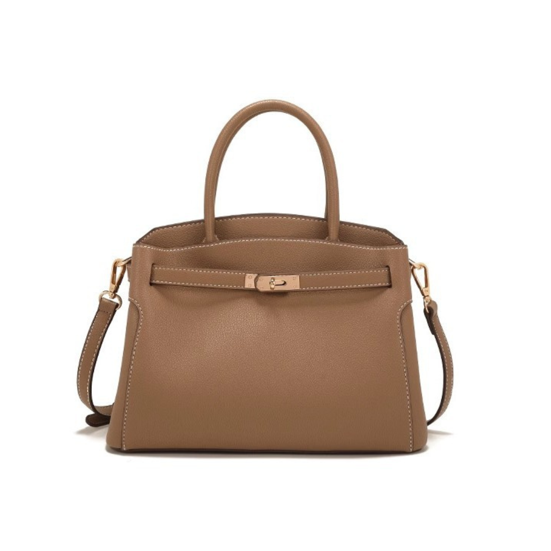 Women's Structured Crossbody Handbag with Top Handle and Clasp - Sofia Maris