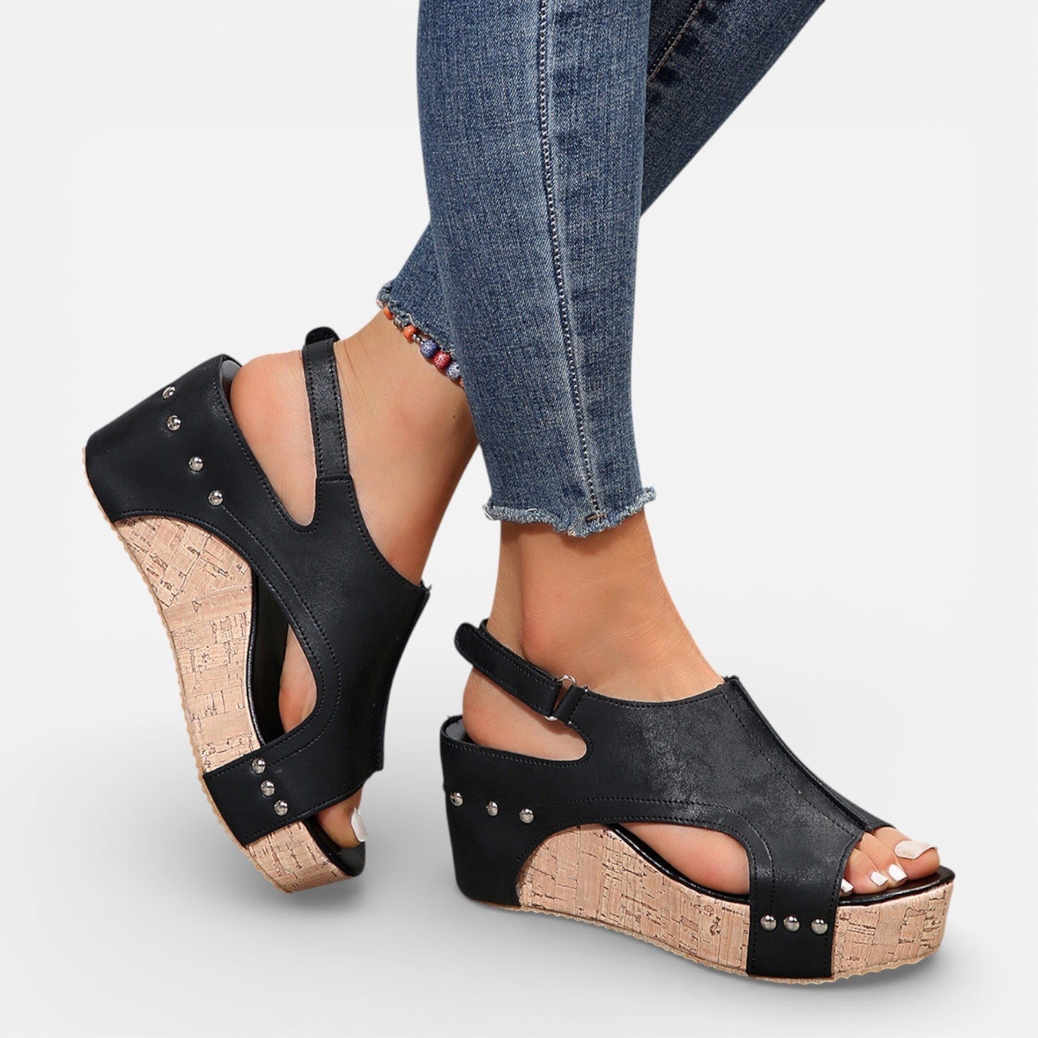 Women’s Platform Wedge Sandals Stable Fit Open Toe