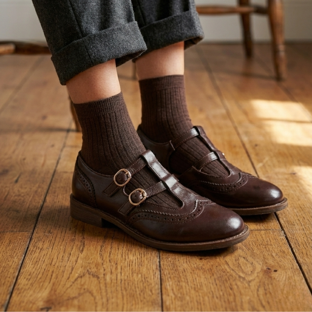 Women’s Classic Mary Jane Shoes – Low-Heel Buckle Flats