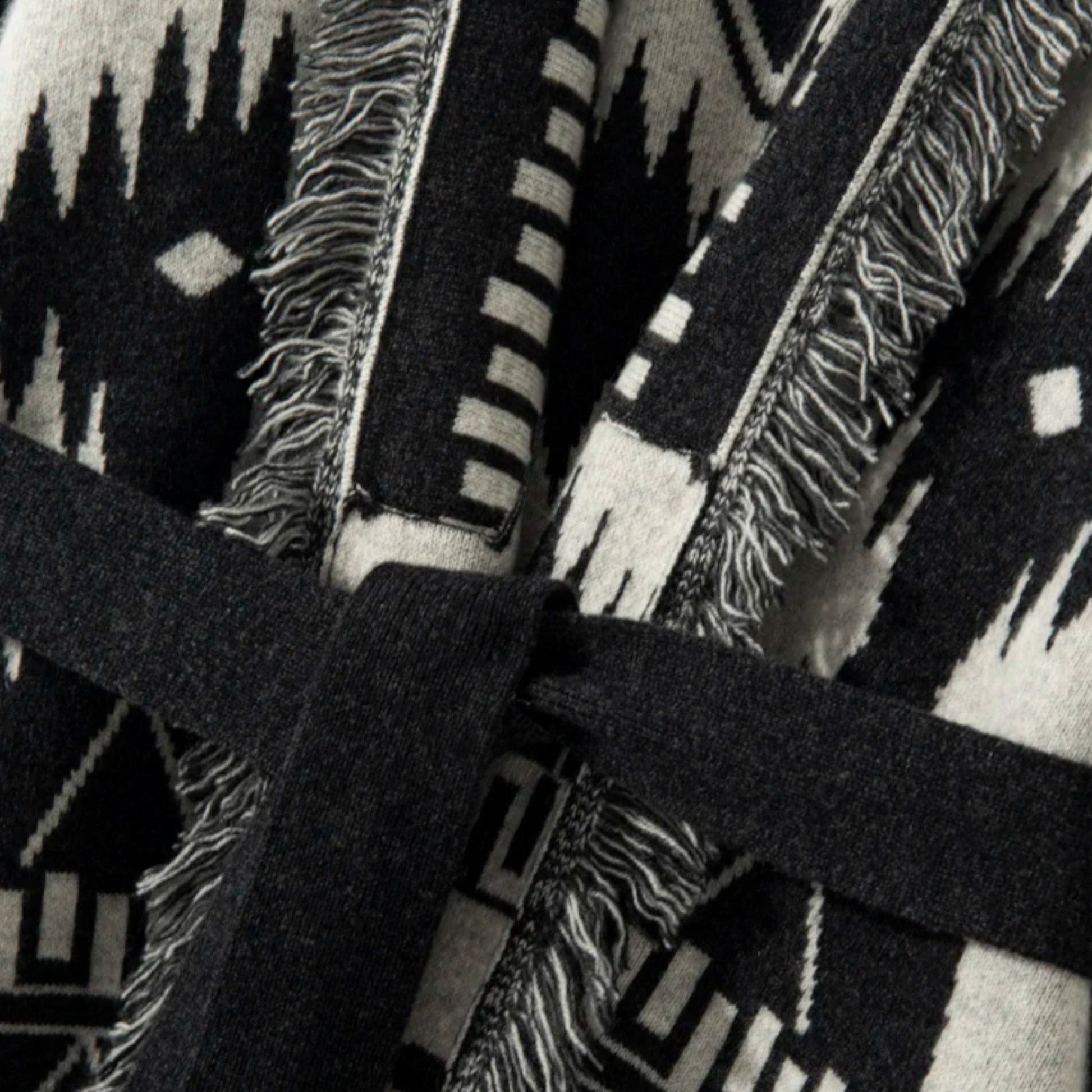 Women’s 100% Cashmere Tassel Cardigan – Vintage Jacquard Elegance - Sofia Maris