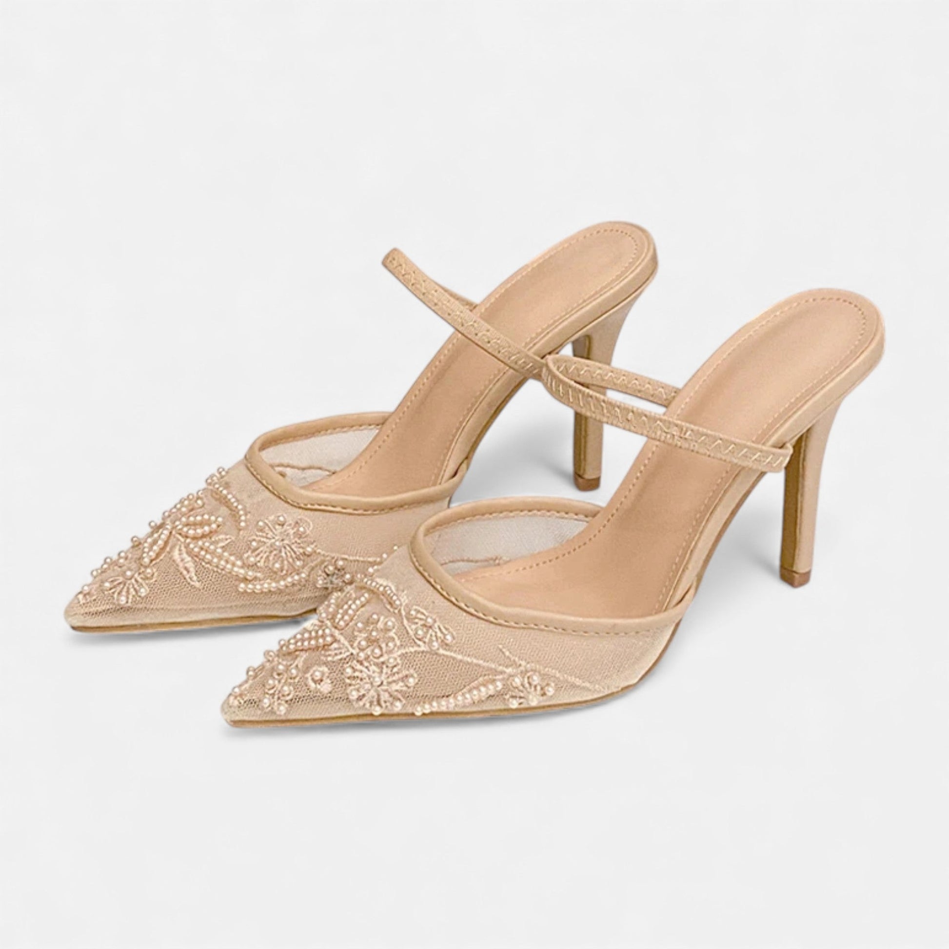Sofia Maris Women’s Embroidered Mesh Designer Heels - Sofia Maris