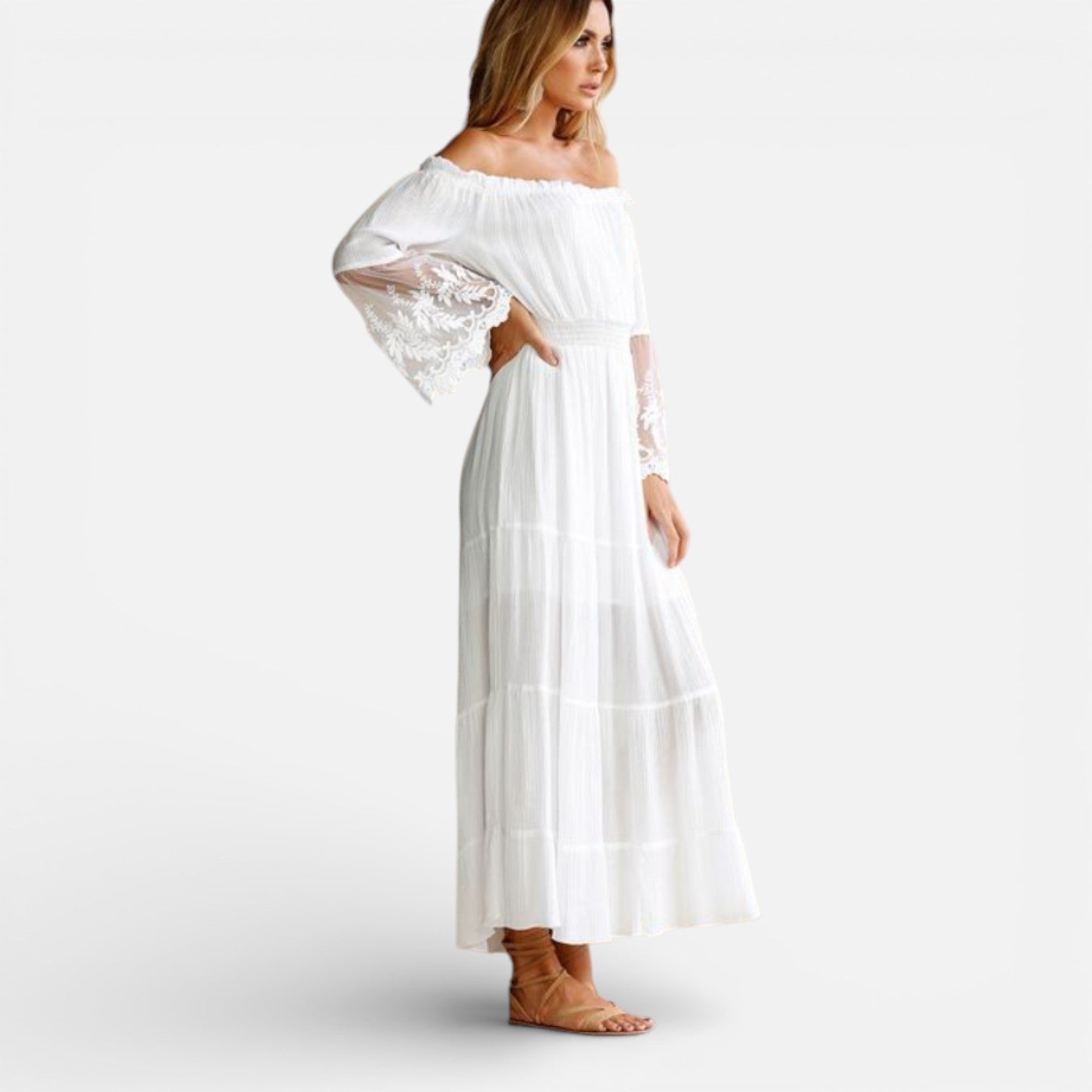 Women’s Off Shoulder Maxi Dress Lace Summer Event