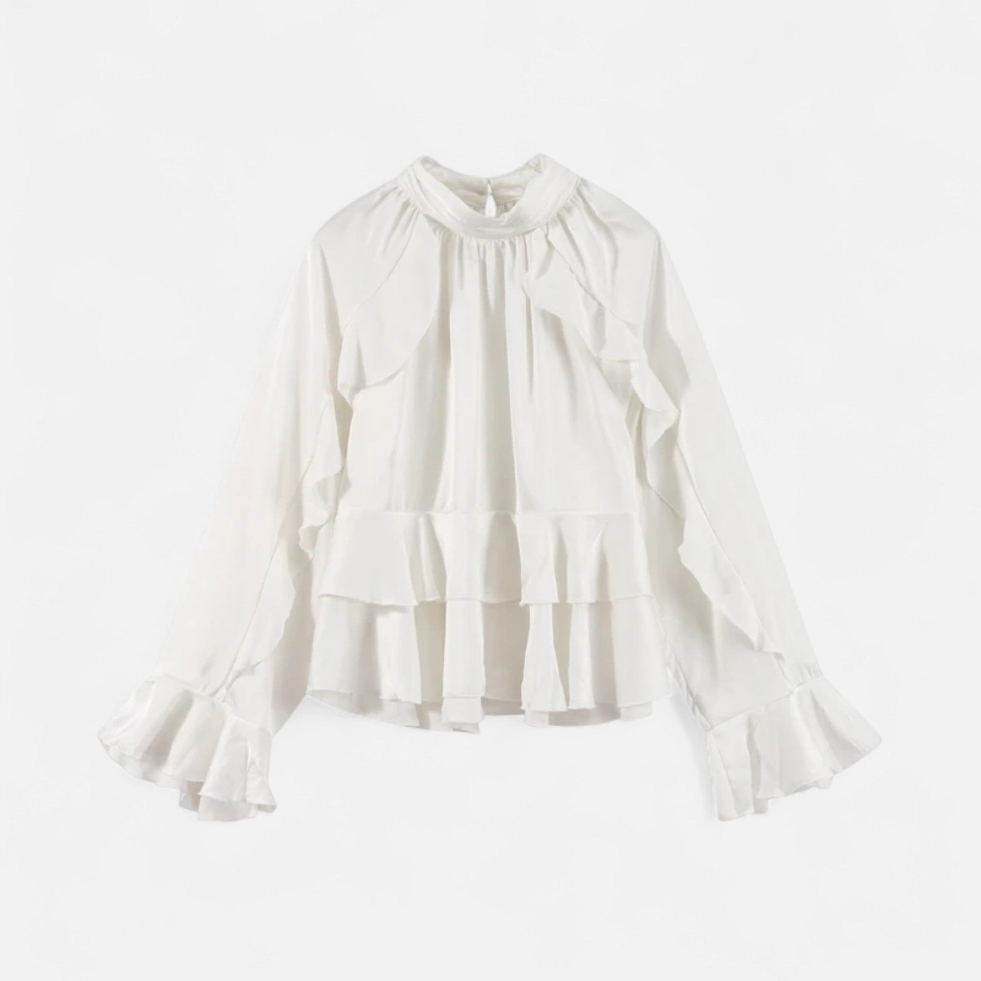 Women's Elegant Chiffon Ruffled Blouse - Sofia Maris