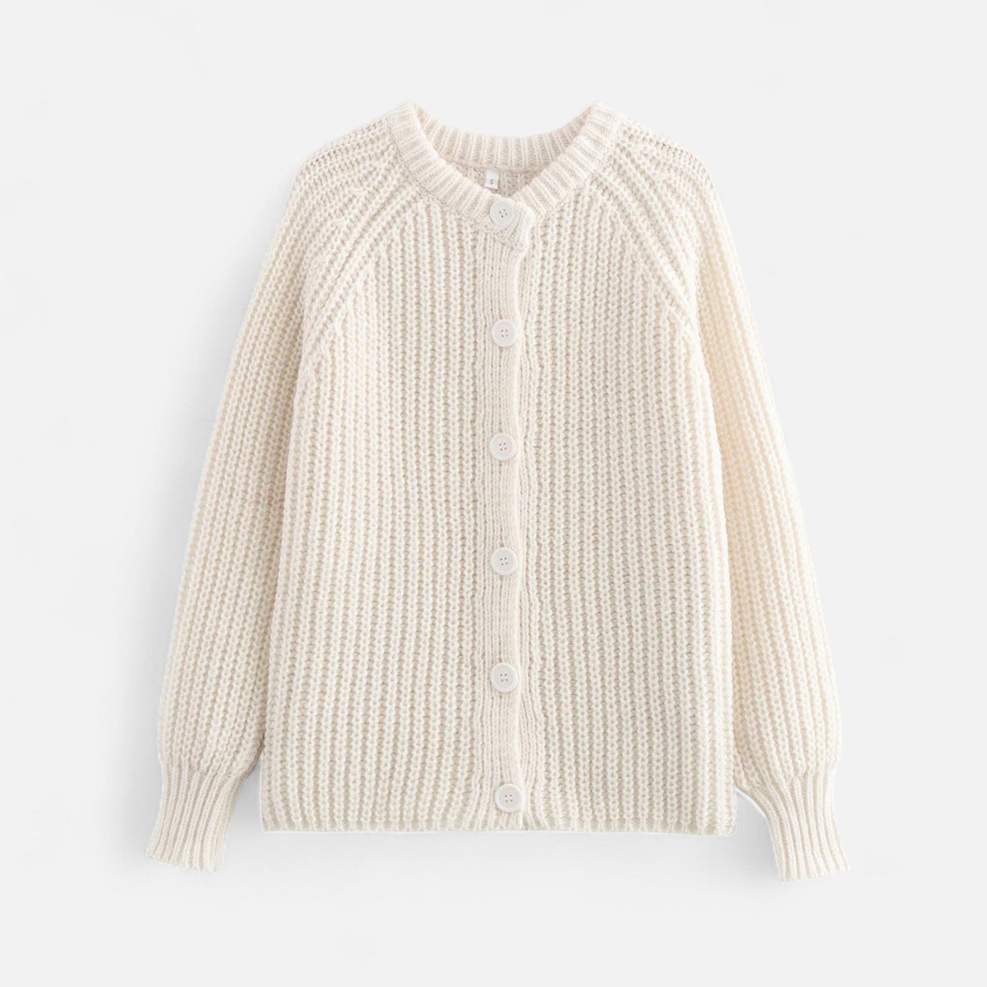 Women’s Vintage Round Neck Knit Cardigan – Effortless Autumn Grace - Sofia Maris