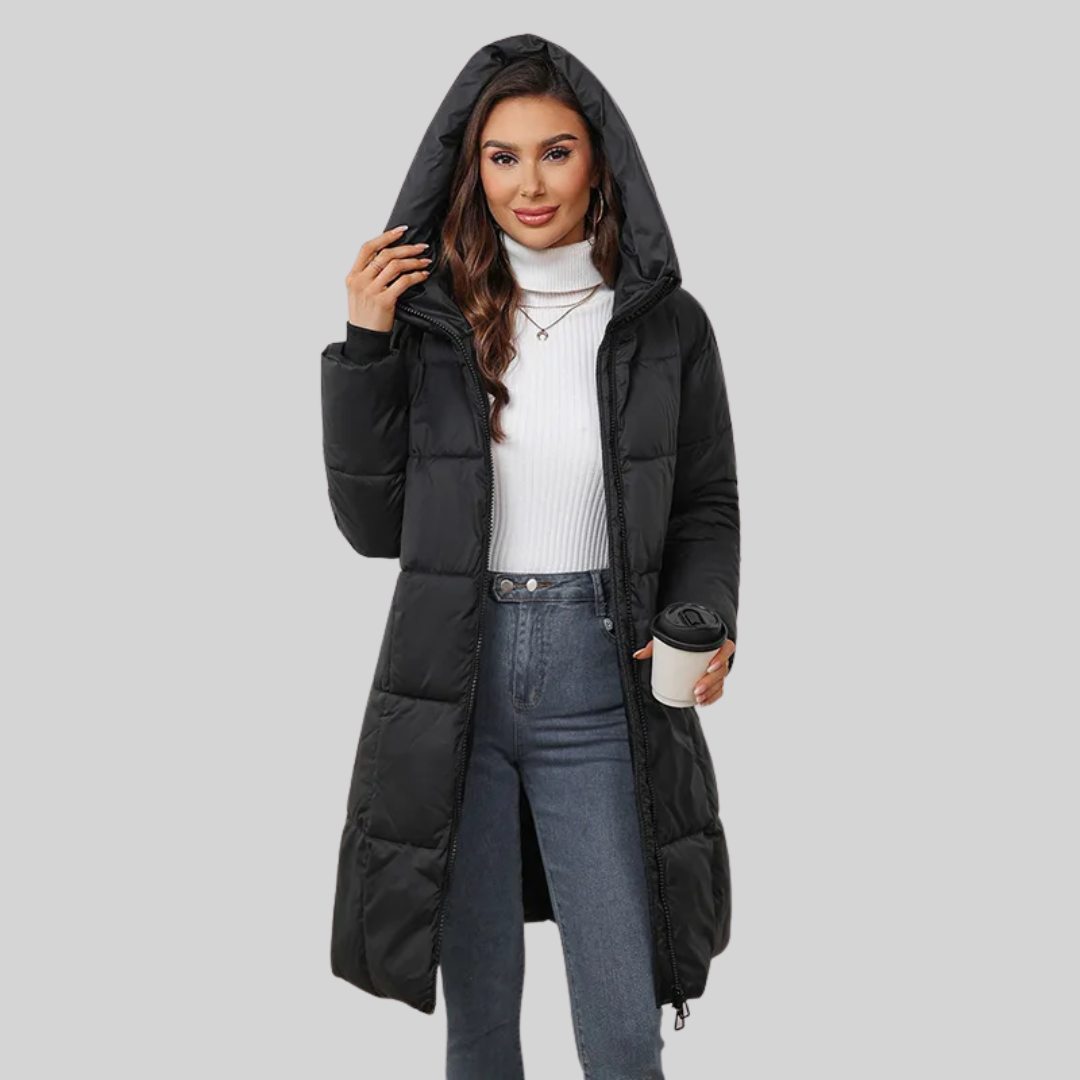 Sofia Maris Women's Long Puffer Coat Brown Thick Down Warm Casual Winter UK