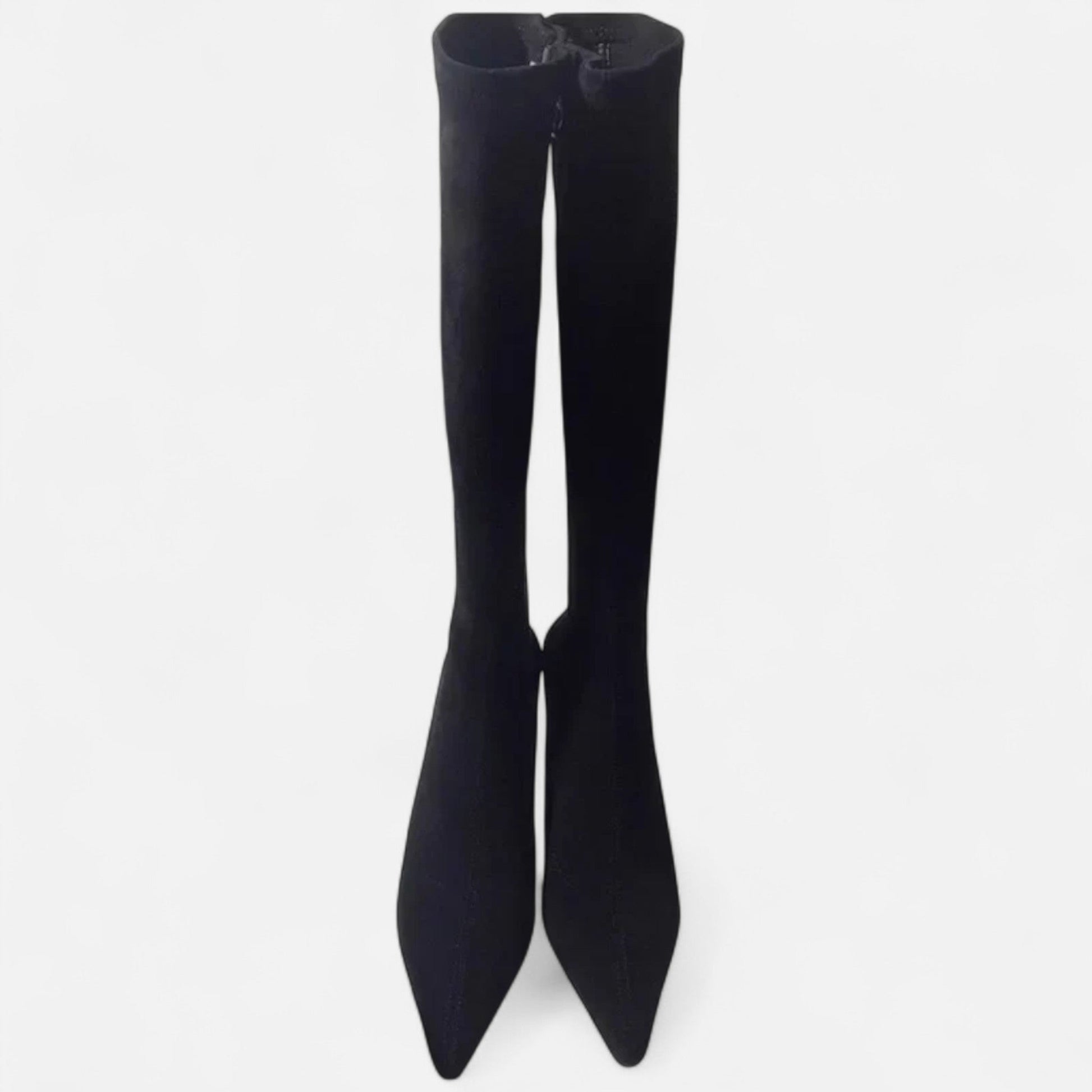 The Sofia Women’s Suede Thigh-High Heeled Boots - Sofia Maris
