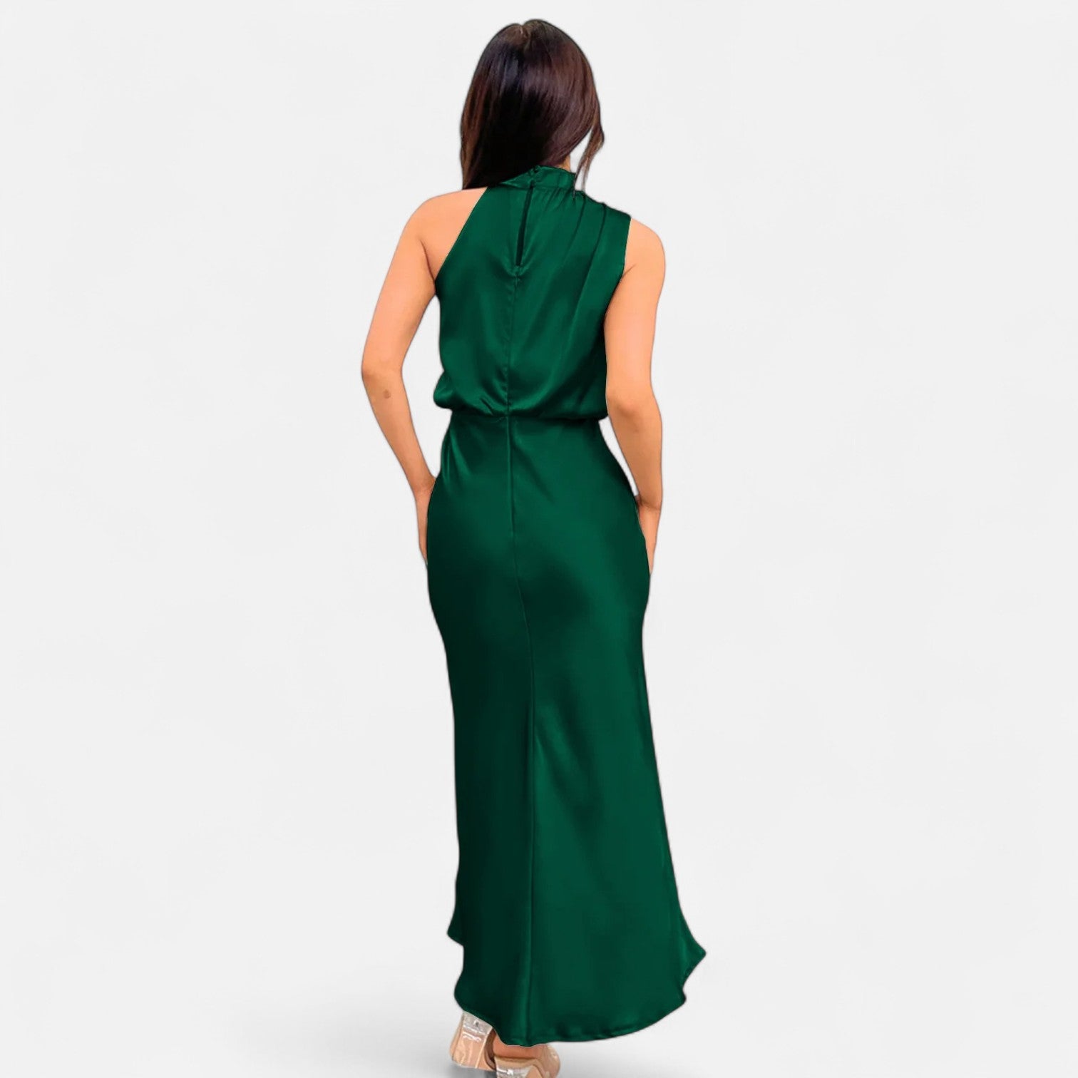 Sofia Maris Women’s Satin Sleeveless Long Dress – Fluid Drape, Timeless Elegance - Sofia Maris