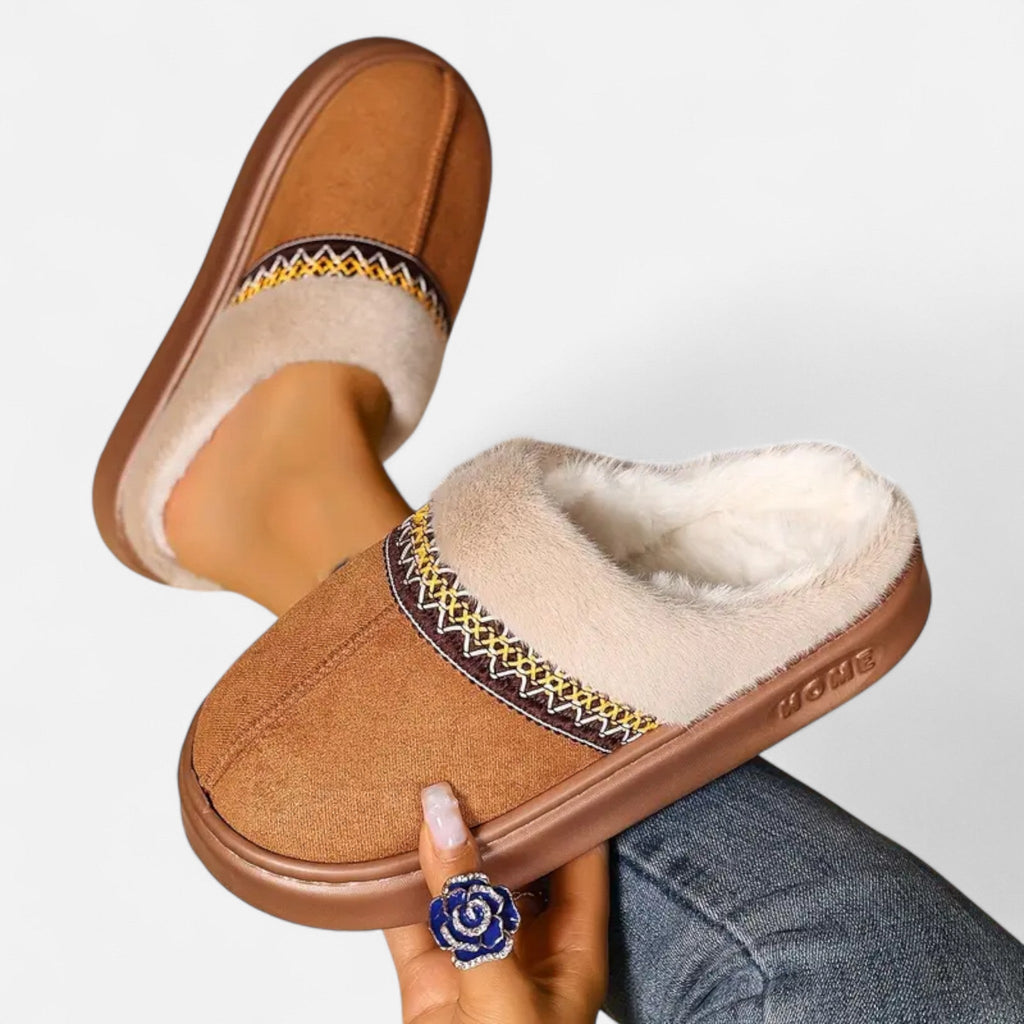 Sofia Maris | Women’s Ethnic Lace Fleece-Lined Slippers