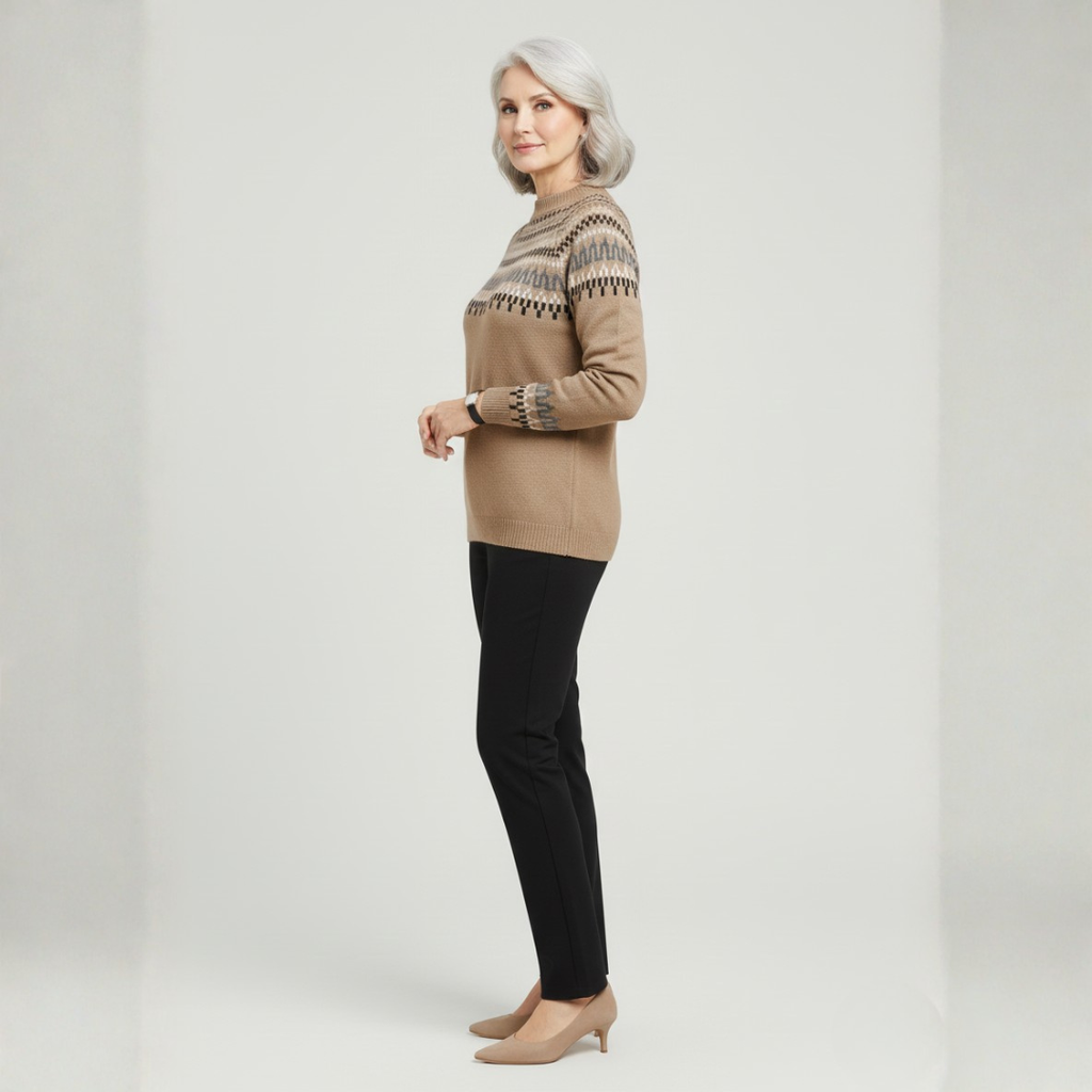 Women's Icelandic Wool Turtleneck Sweater Fair Isle Cosy Winter