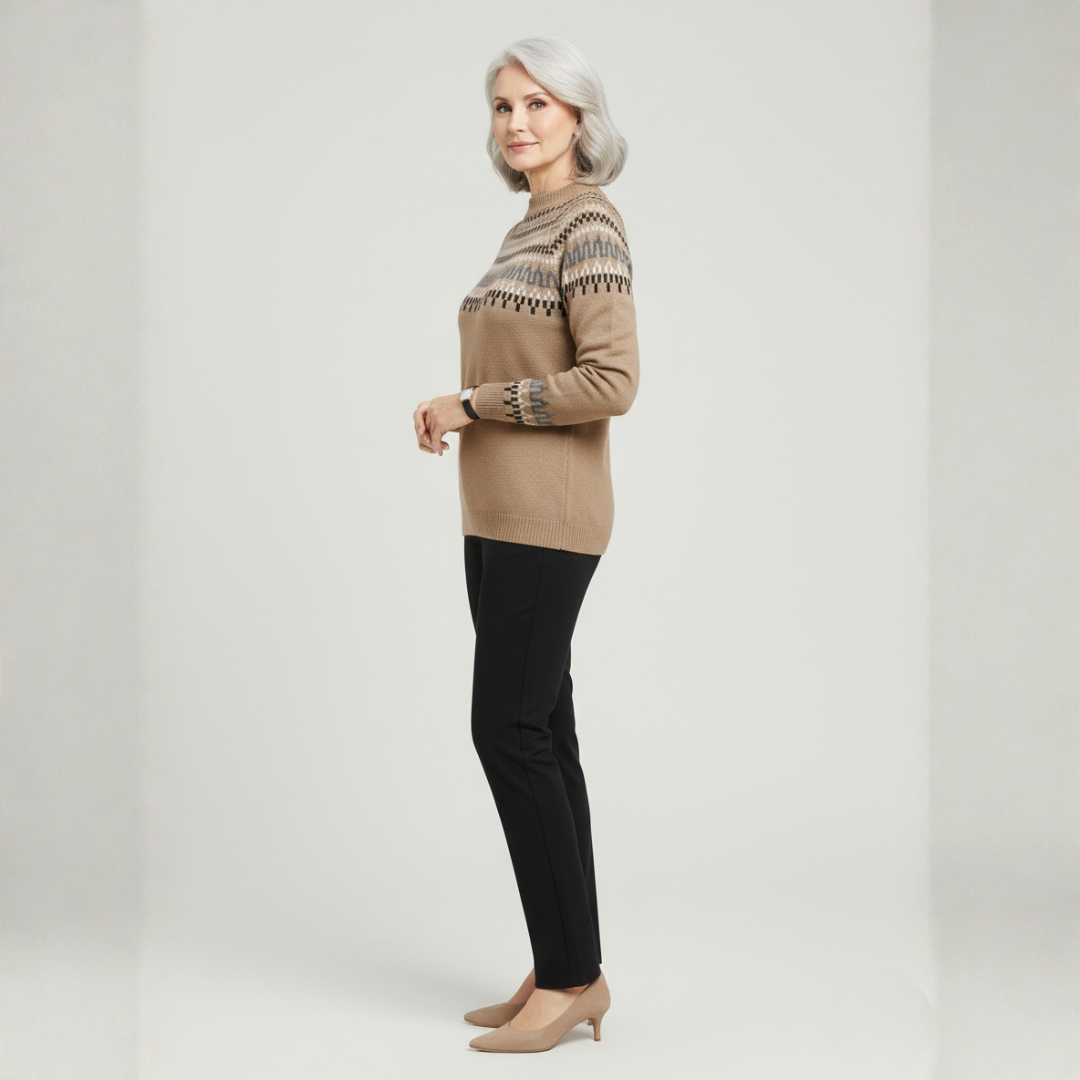 Women's Icelandic Wool Turtleneck Sweater Fair Isle Cosy Winter