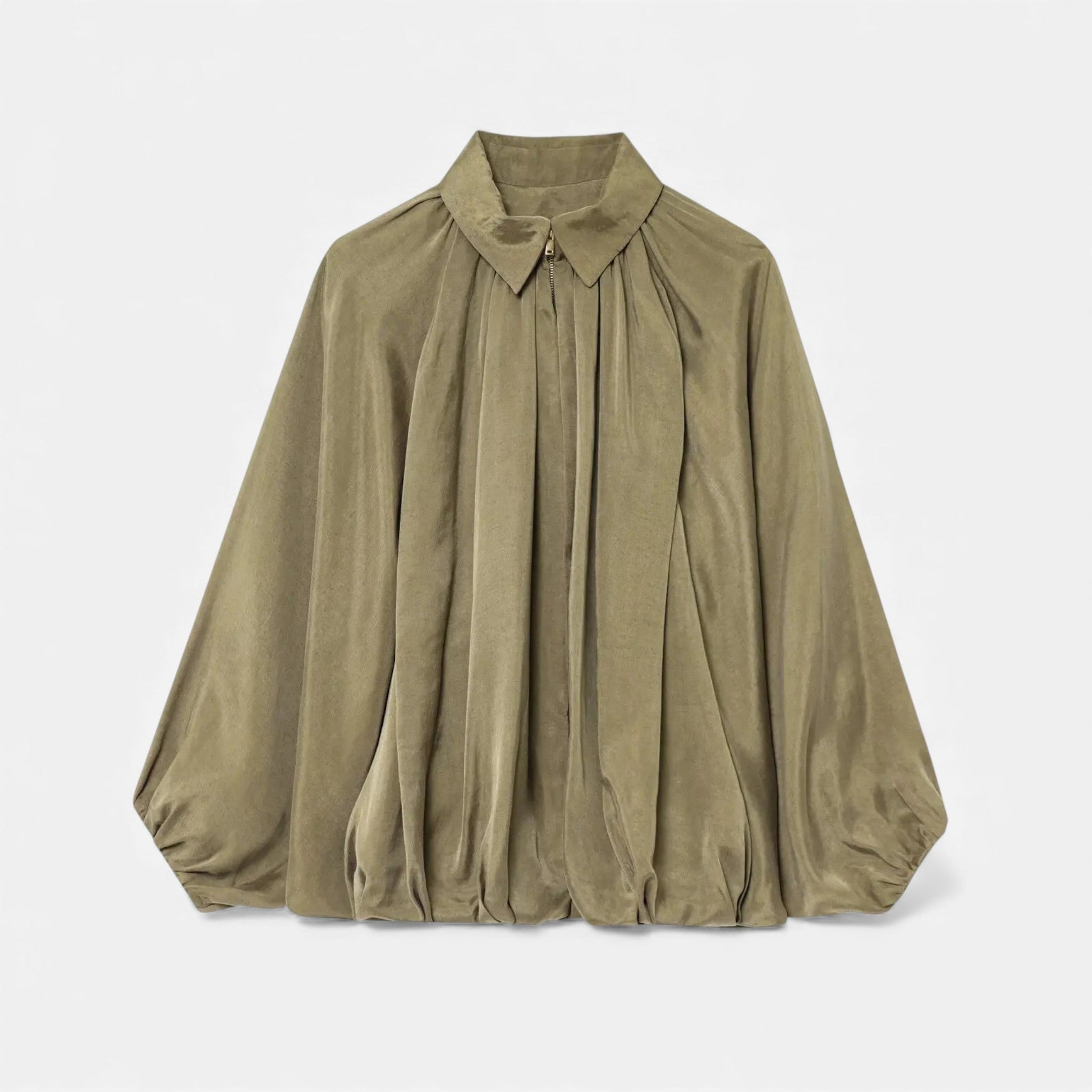 Women’s Pleated Lapel Blouse - Sofia Maris
