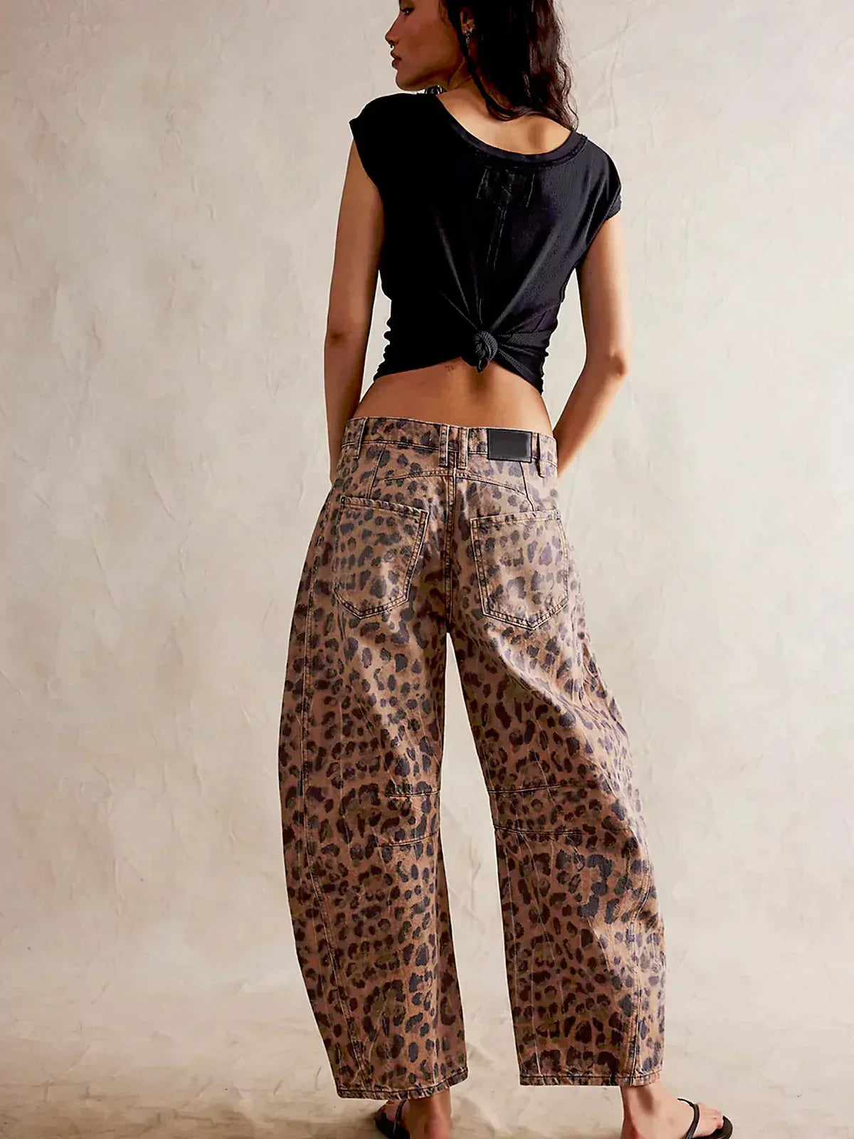 Women's leopard-print barrel jeans - Sofia Maris