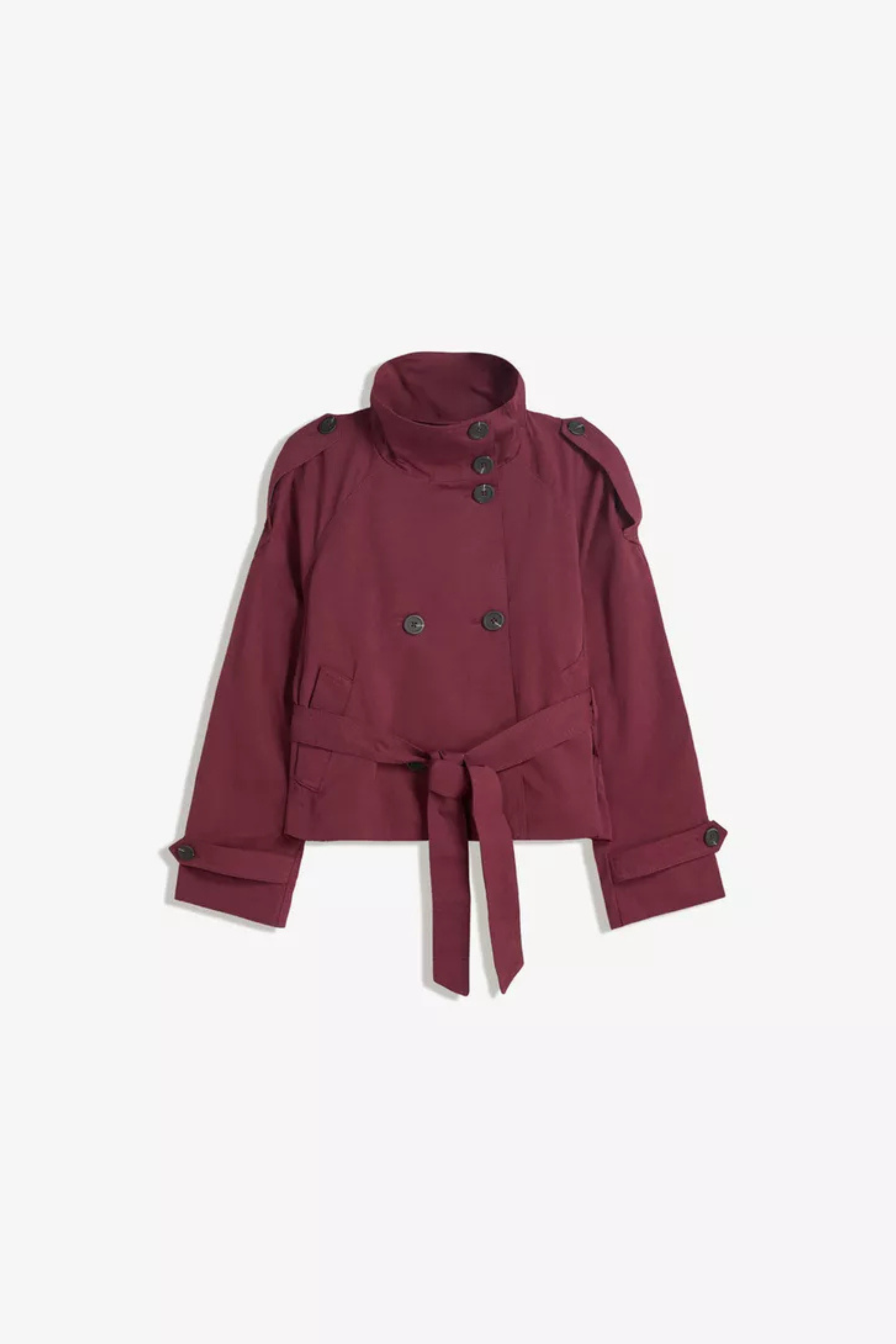 Women’s Trench Coat – Short Belted Double-Breasted Jacket - Sofia Maris