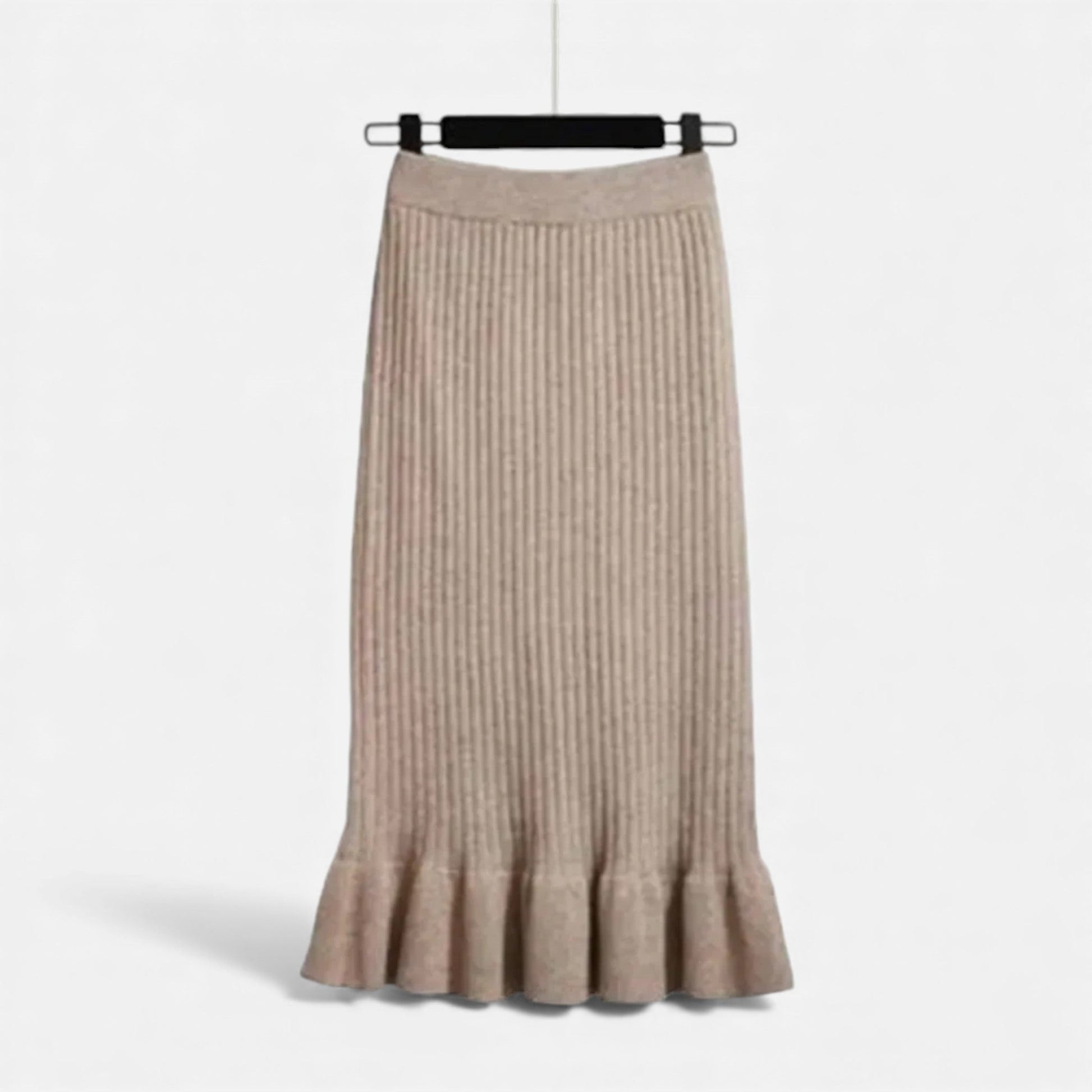 Women’s High-Waist Ribbed Knitted Skirt - Sofia Maris