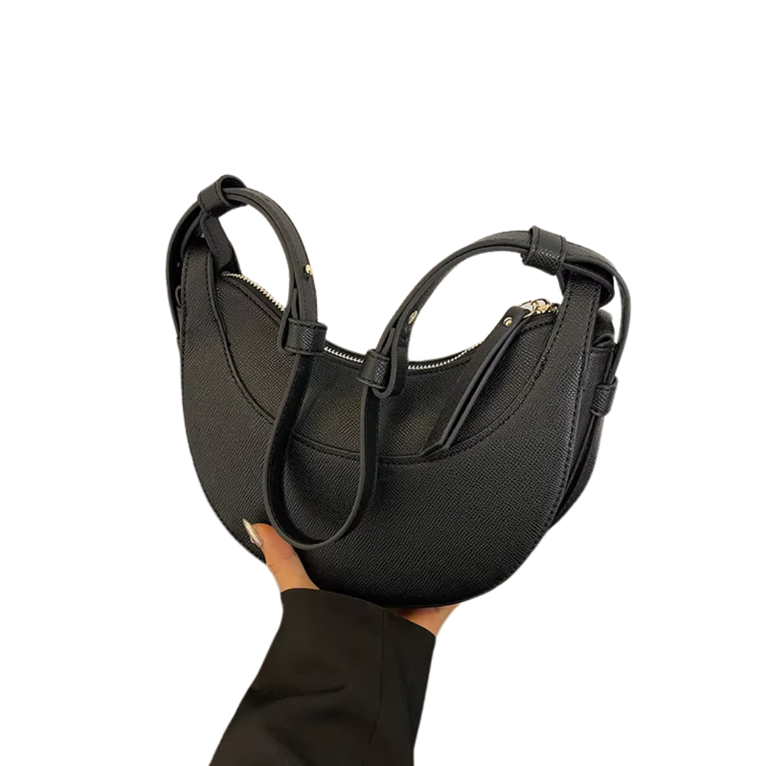 Women's Crescent Shoulder Bag with Zip Pocket and Adjustable Strap - Sofia Maris