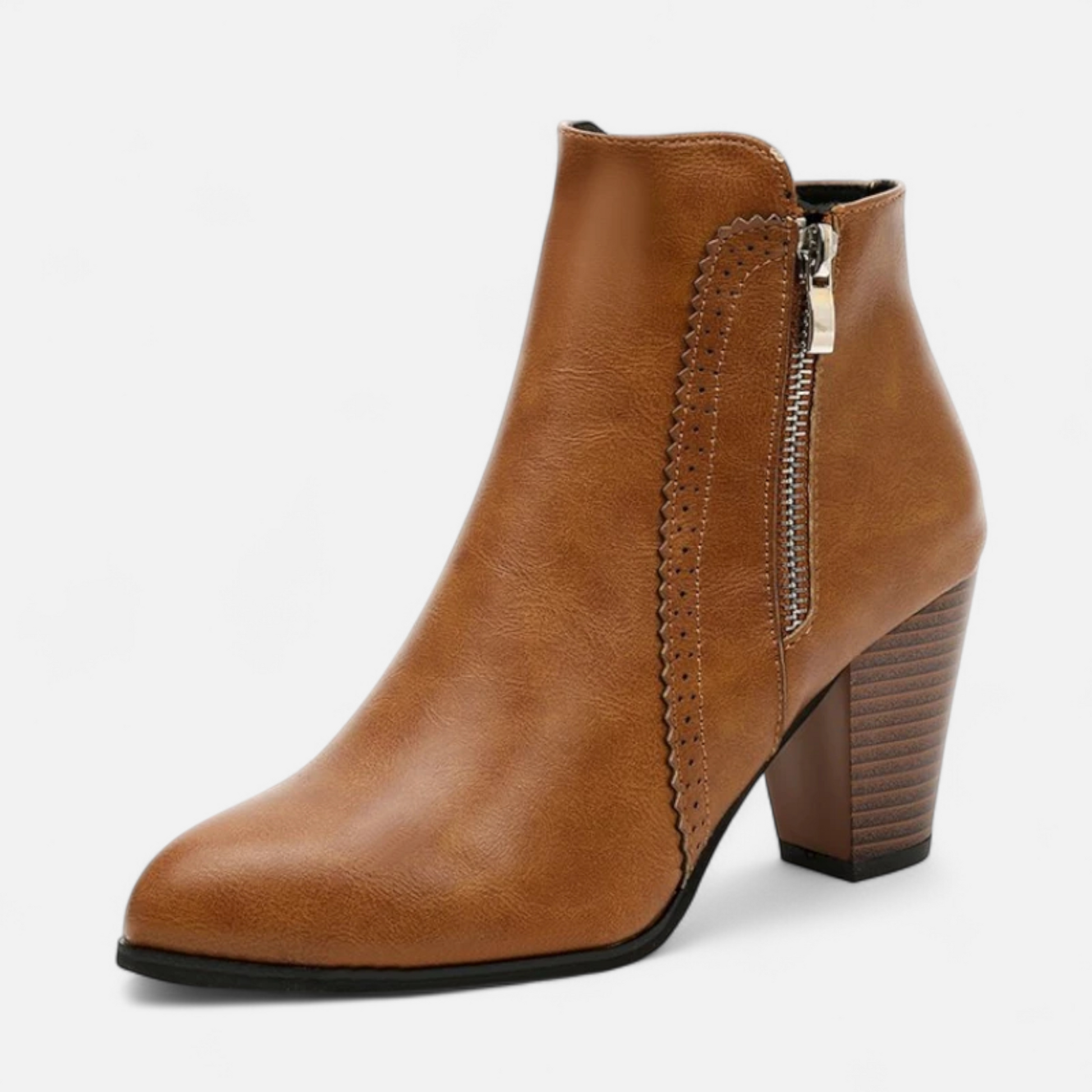 Women’s Retro Zip-Heel Boots - Sofia Maris