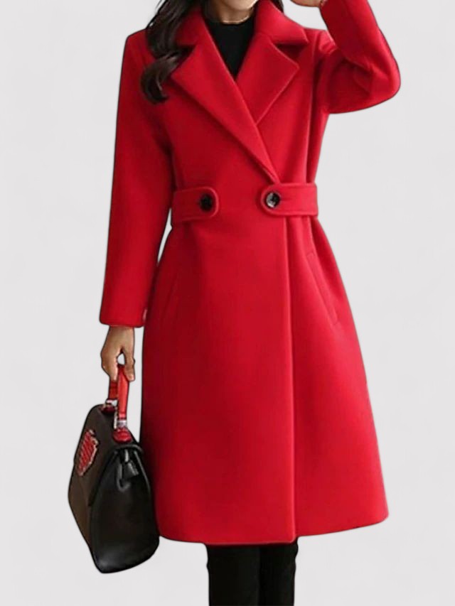 Elise | Winter Wool Coat with Belt - Sofia Maris