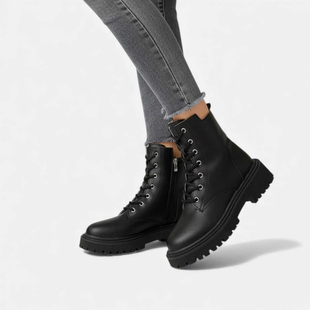 Sofia Maris | Women’s Fleece-Lined Lace-Up Ankle Boots – Stylish All-Season Comfort