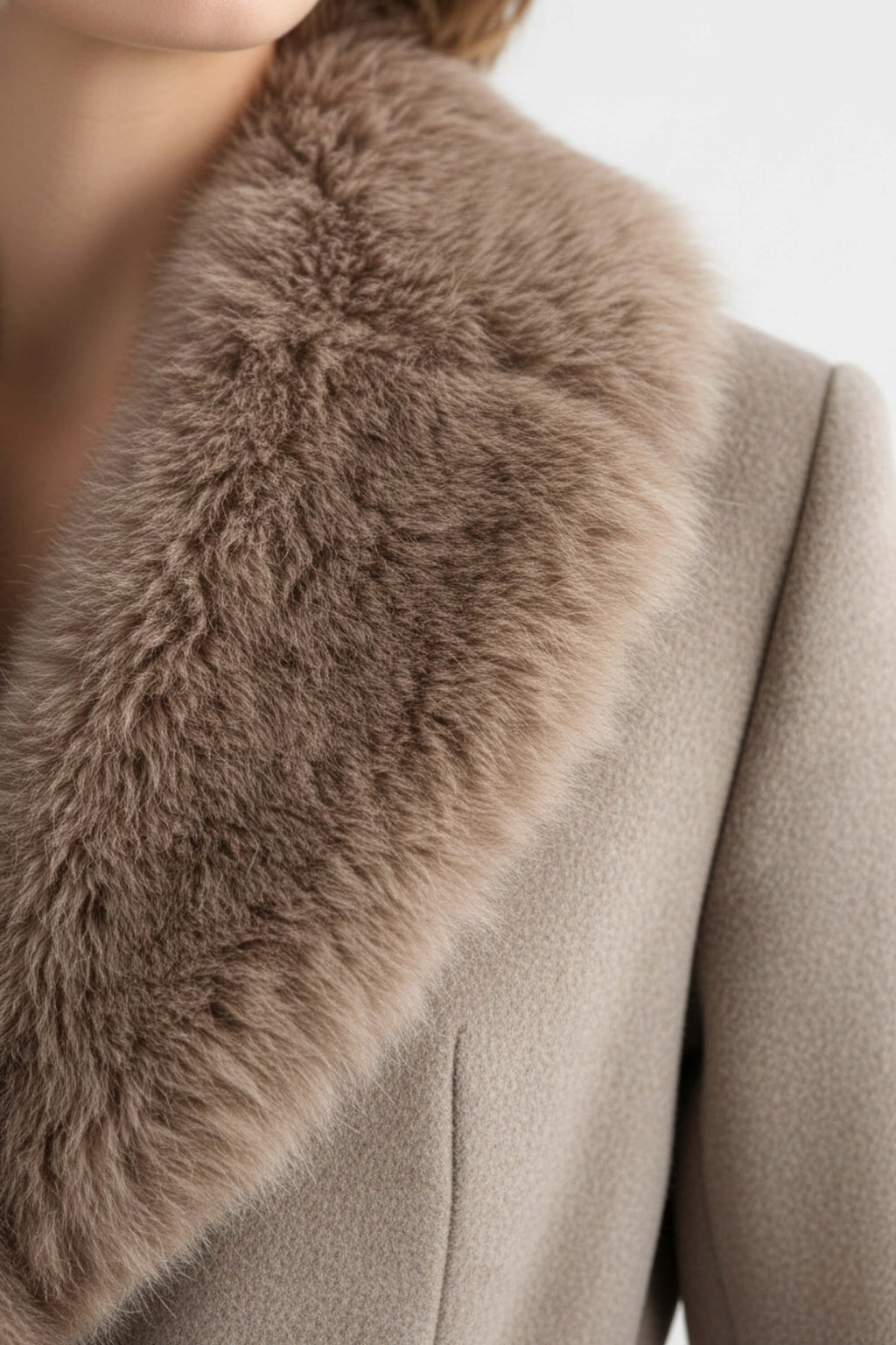 Sofia Maris | Women’s Long Coat with Faux Fur Collar