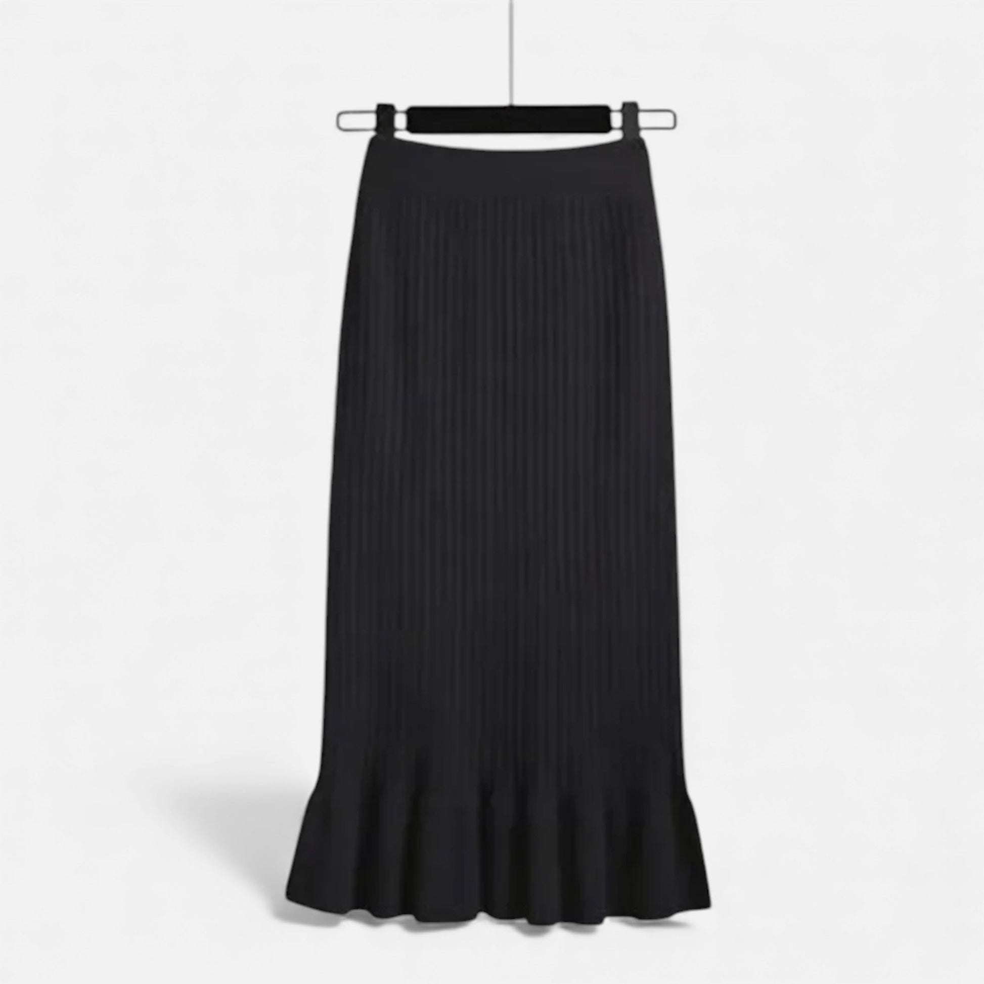 Women’s High-Waist Ribbed Knitted Skirt - Sofia Maris