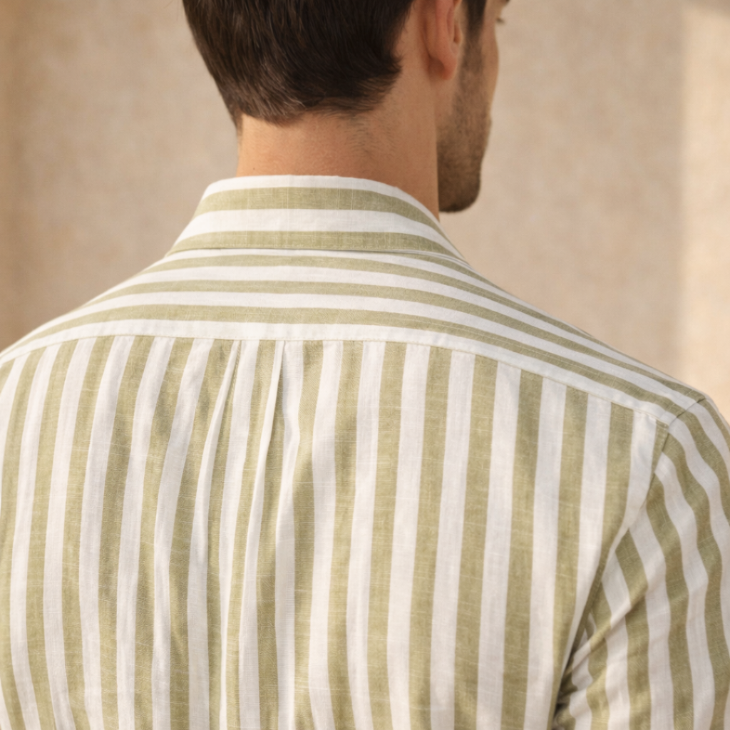 Men’s Cotton Striped Collared Shirt