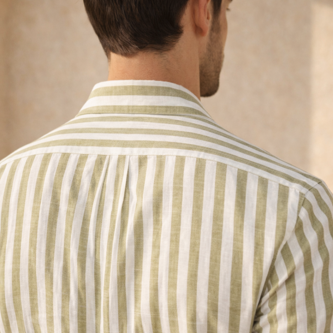 Men’s Cotton Striped Collared Shirt