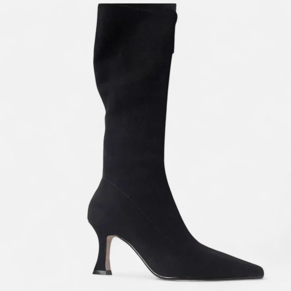 The Sofia Women’s Suede Thigh-High Heeled Boots - Sofia Maris
