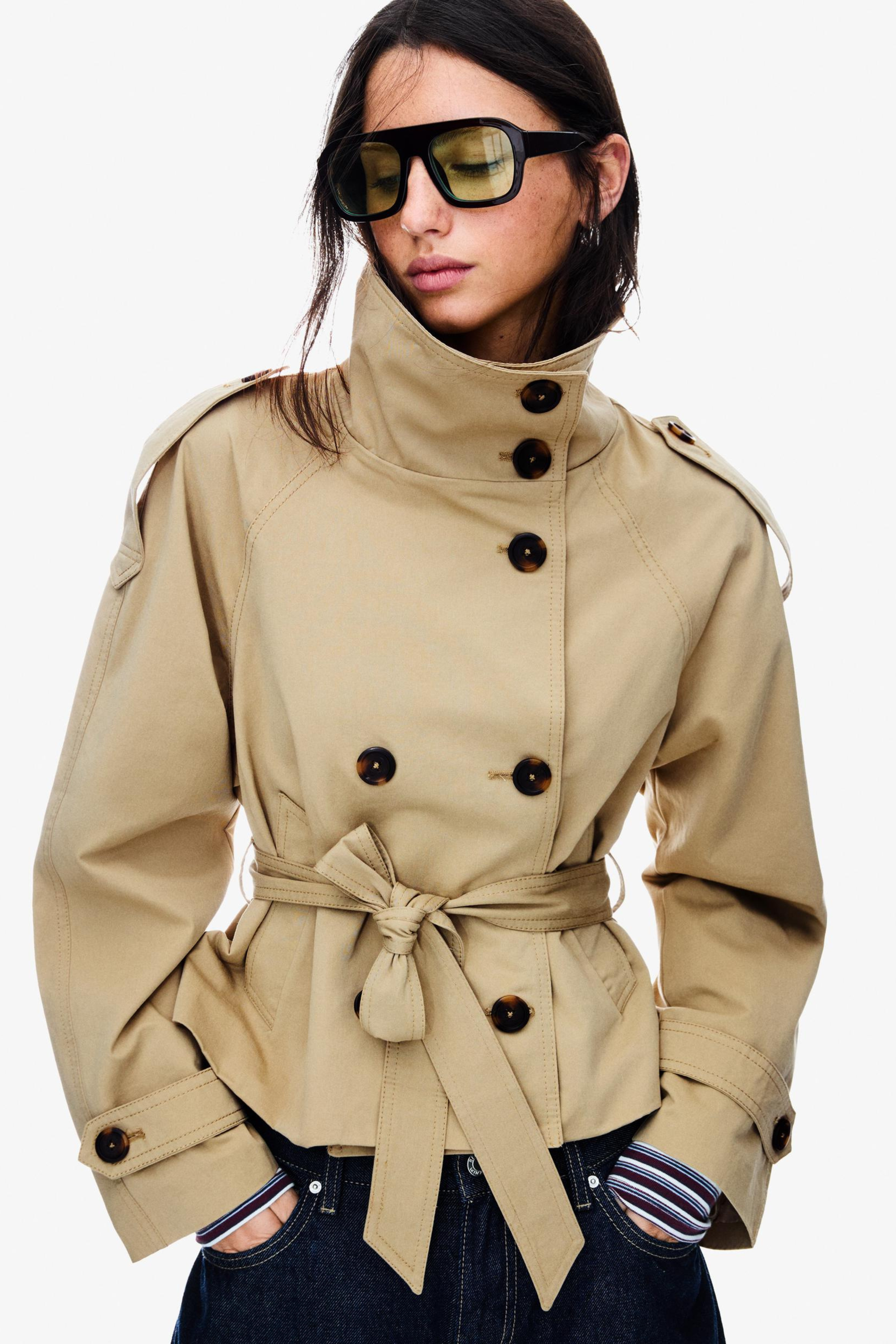 Women’s Trench Coat – Short Belted Double-Breasted Jacket - Sofia Maris