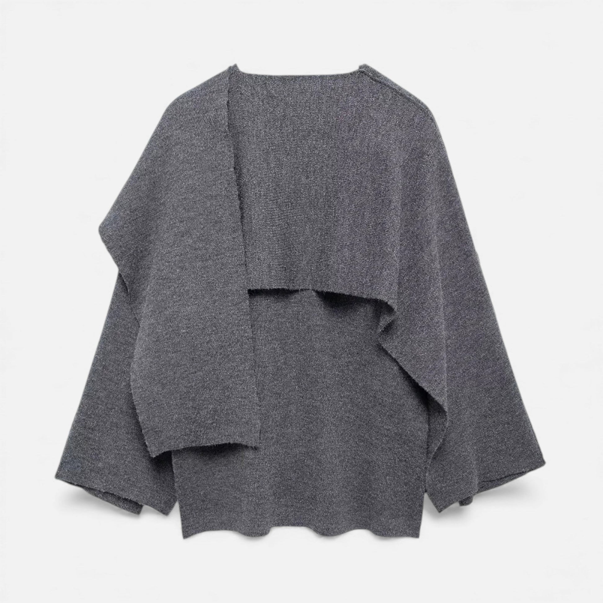Women’s Elegant Wool-Feel Poncho Cardigan - Sofia Maris