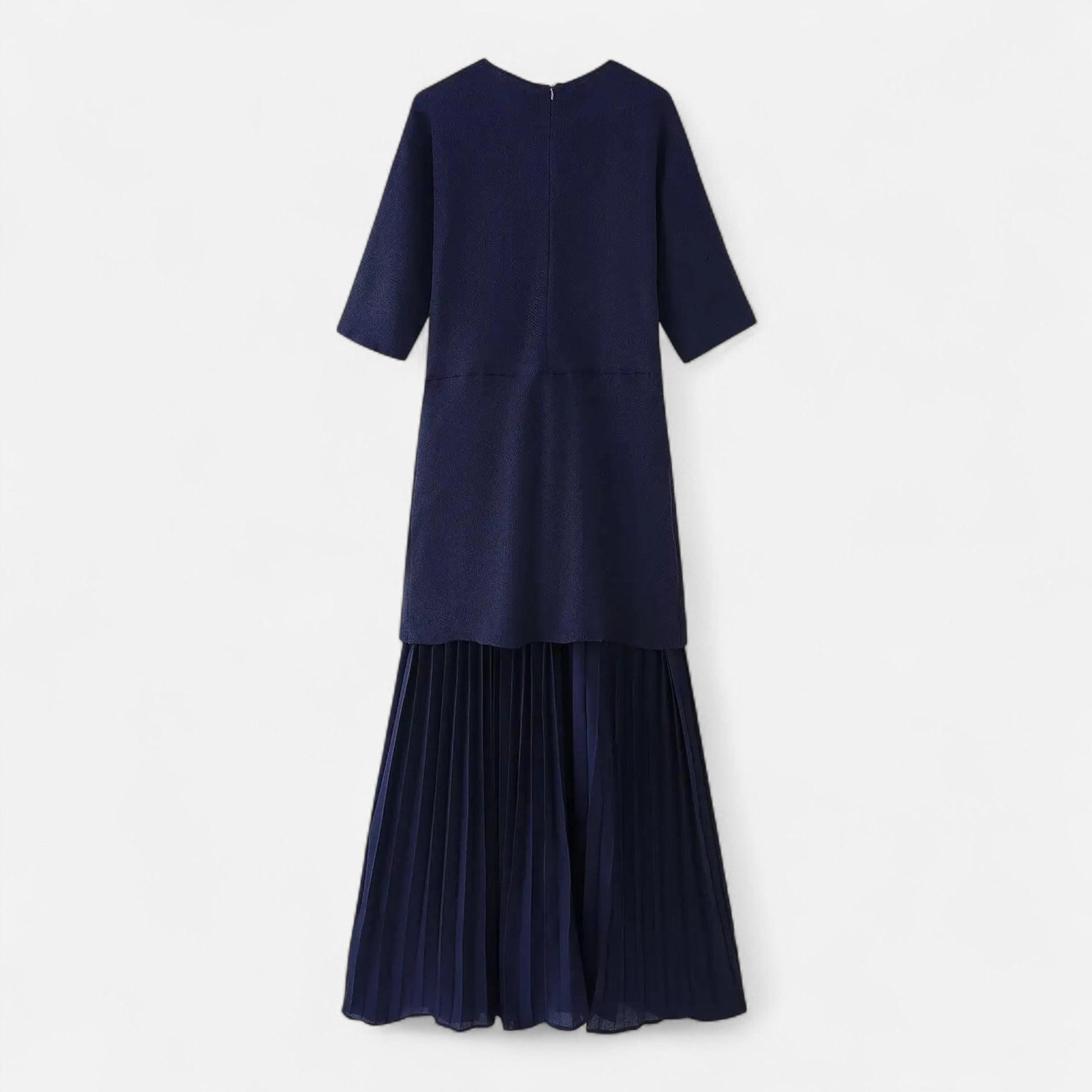 Sofia Maris | Women’s Vintage Pleated Dress – Half Sleeve Autumn Elegance
