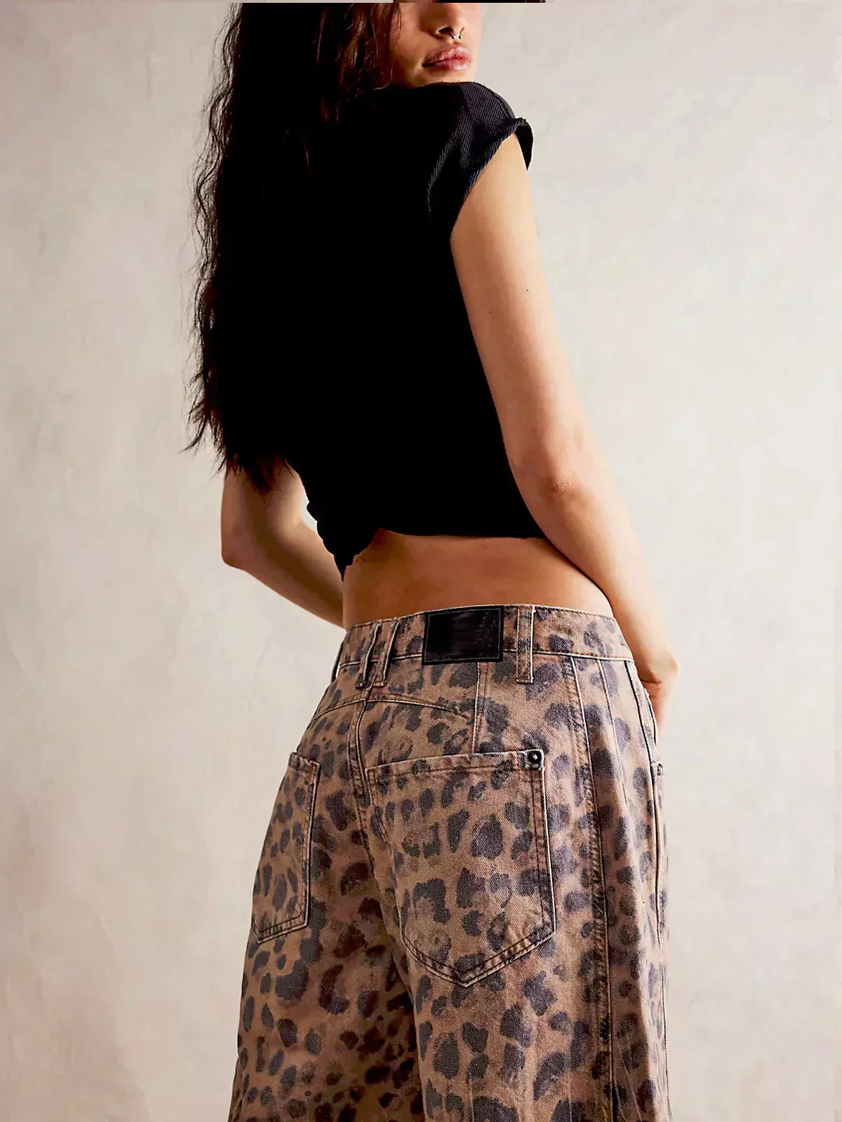 Women's leopard-print barrel jeans - Sofia Maris
