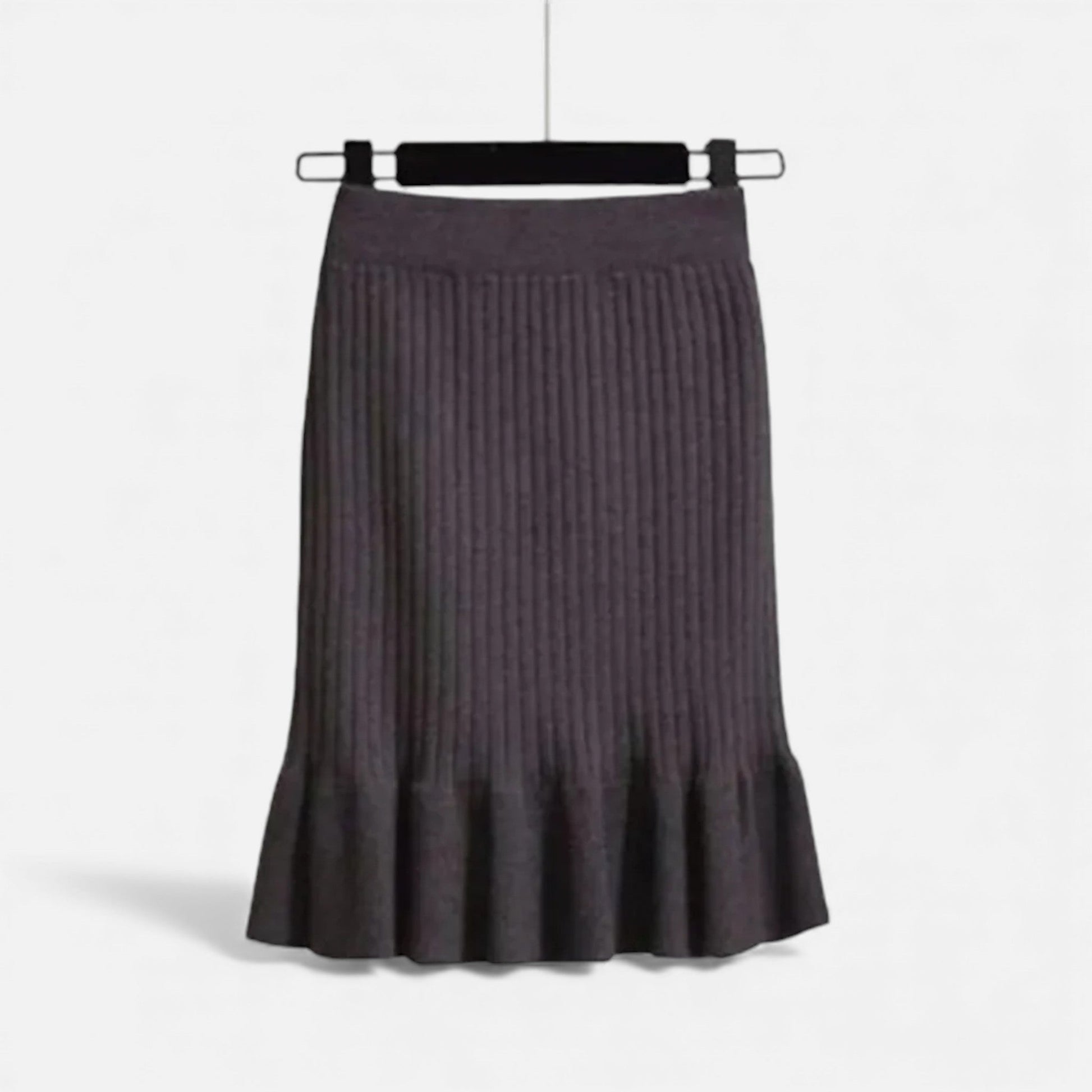 Women’s High-Waist Ribbed Knitted Skirt - Sofia Maris