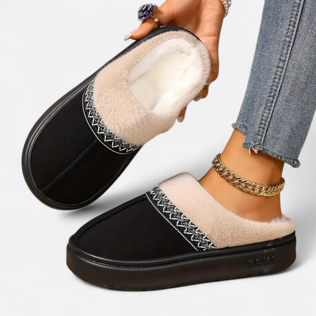 Sofia Maris | Women’s Ethnic Lace Fleece-Lined Slippers