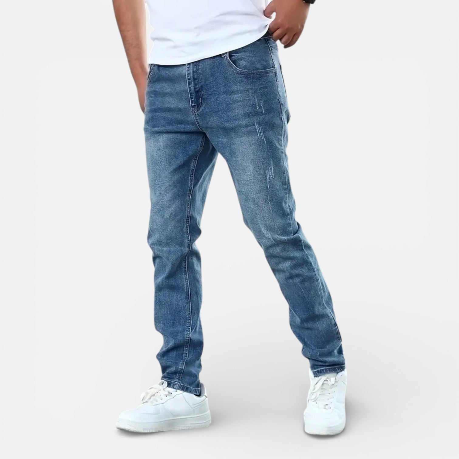 Men’s Classic Jeans – Slim Fit Stretch Denim Pants