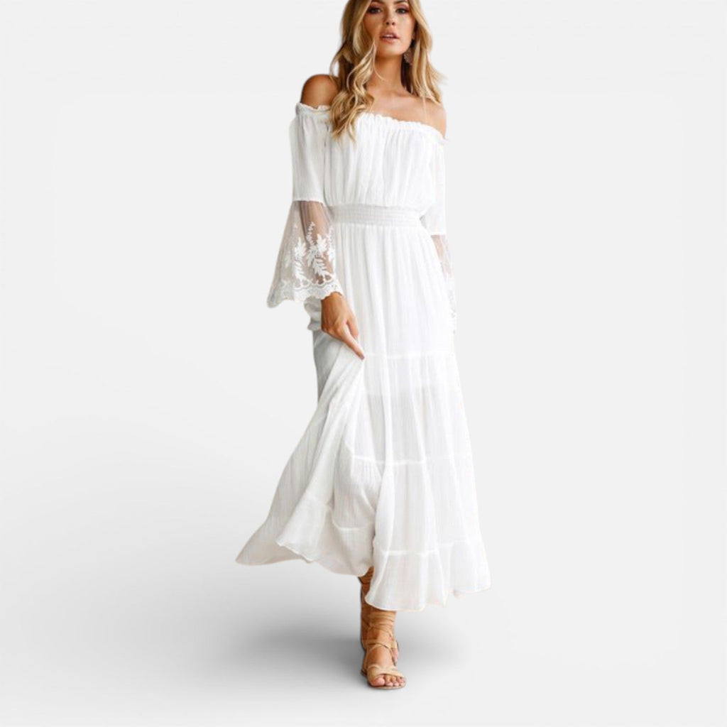 Women’s Off Shoulder Maxi Dress Lace Summer Event