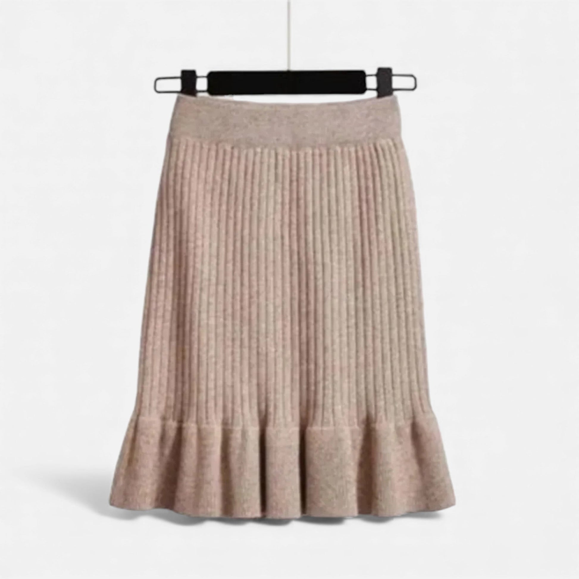 Women’s High-Waist Ribbed Knitted Skirt - Sofia Maris