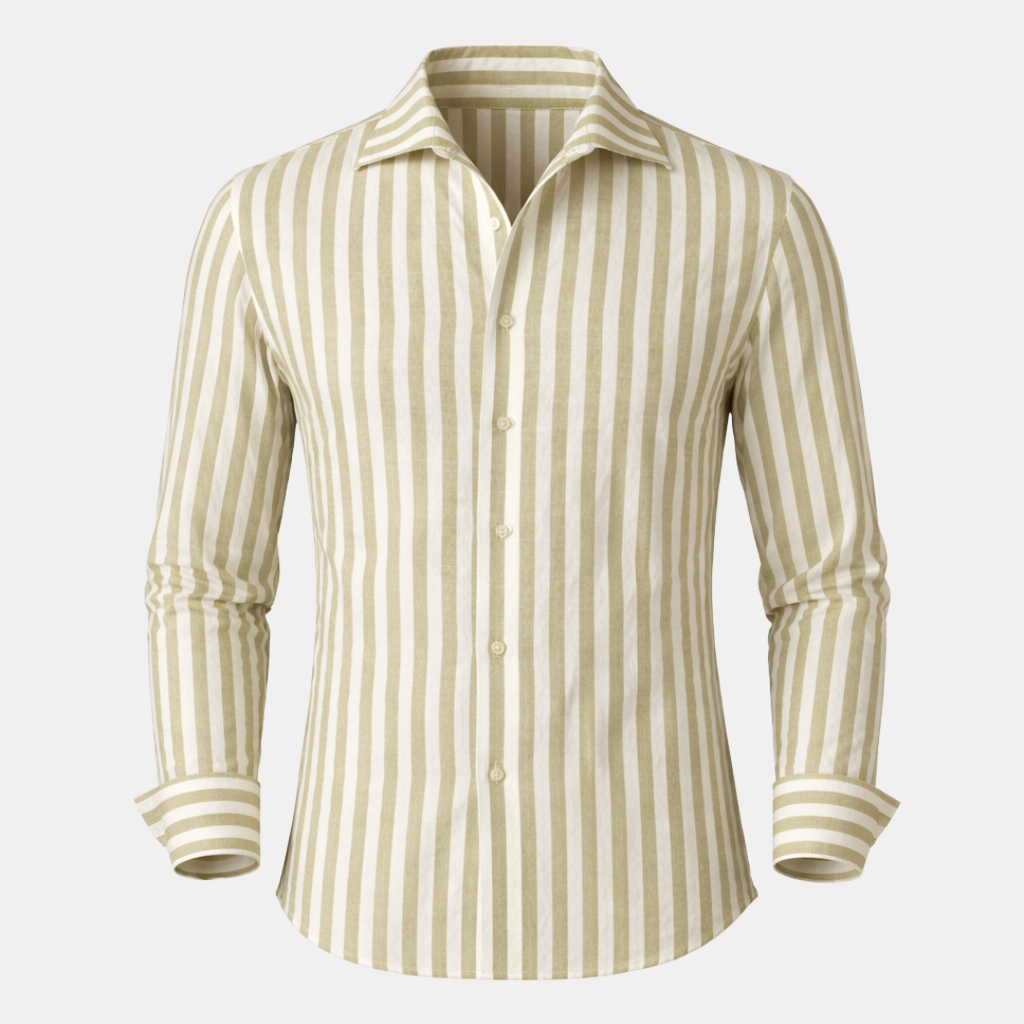 Men’s Cotton Striped Collared Shirt