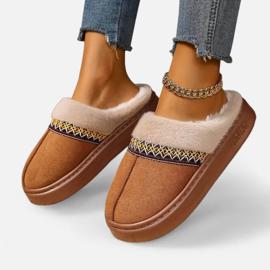Sofia Maris | Women’s Ethnic Lace Fleece-Lined Slippers