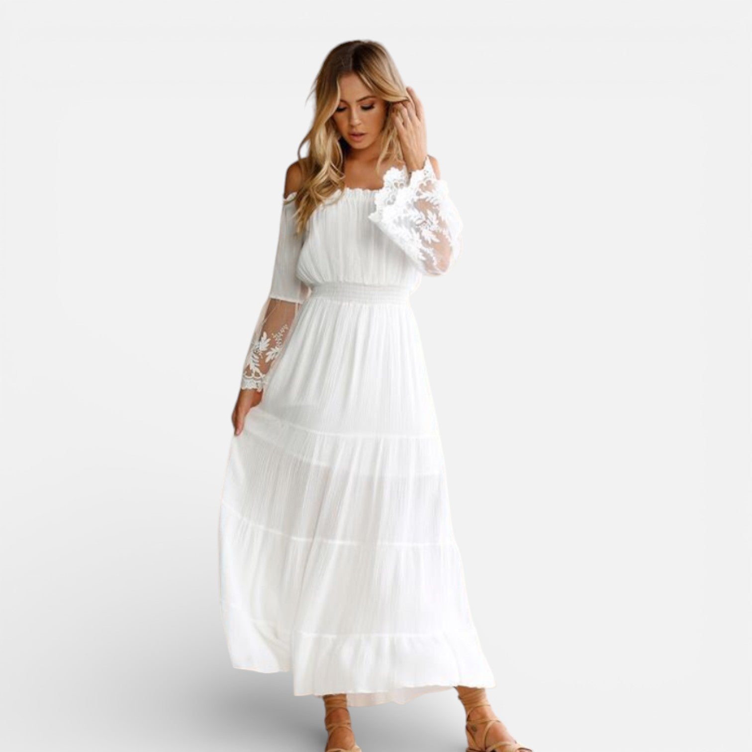 Women’s Off Shoulder Maxi Dress Lace Summer Event