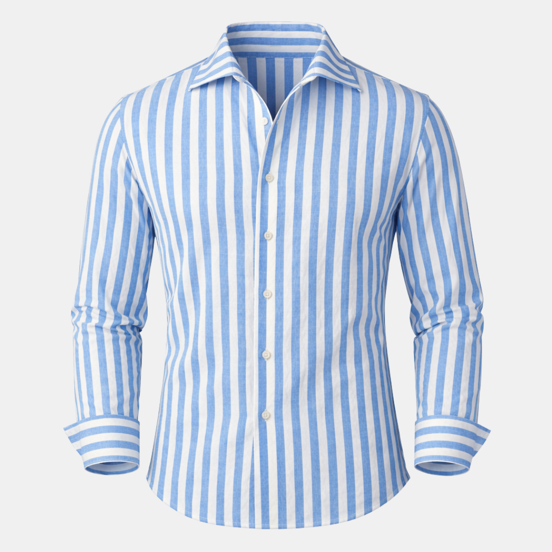 Men’s Cotton Striped Collared Shirt