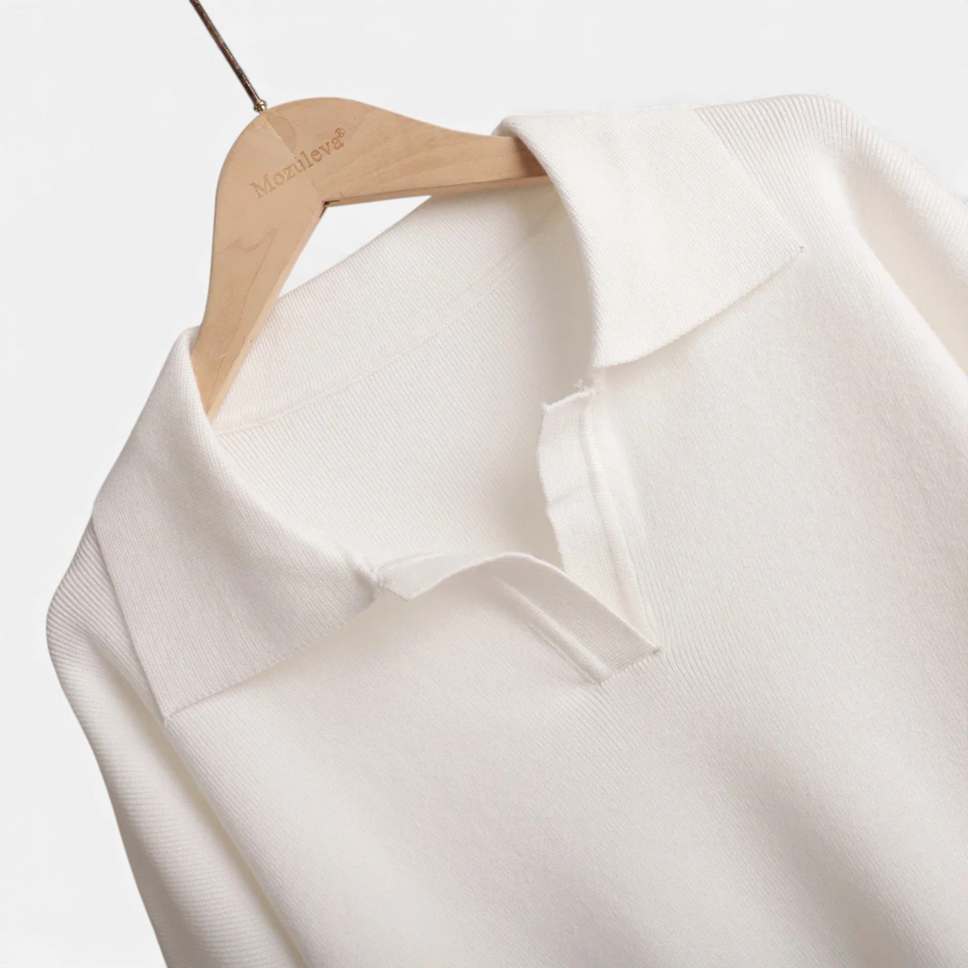 Women’s Cashmere-Feel Polo Lounge Set with Elegant Knit Detail - Sofia Maris