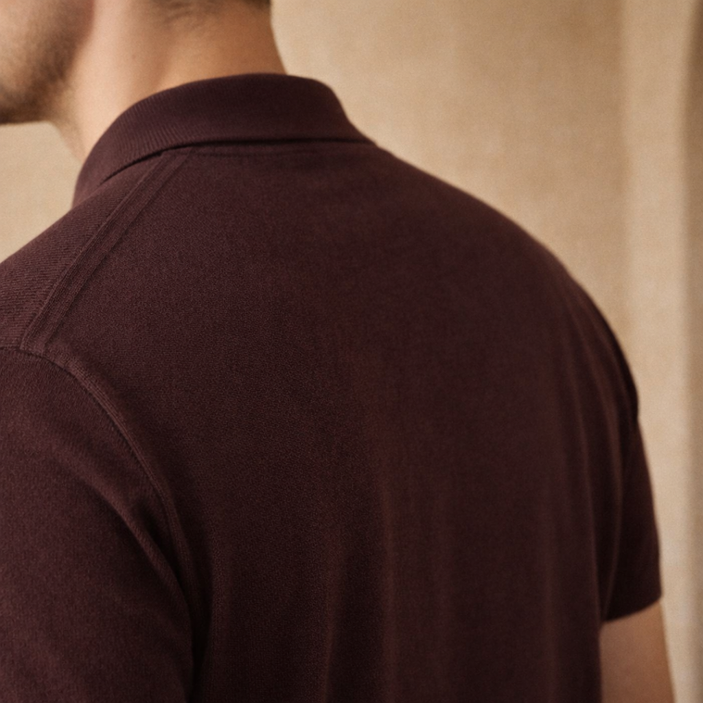 Men’s Retro Striped Knit Polo Shirt