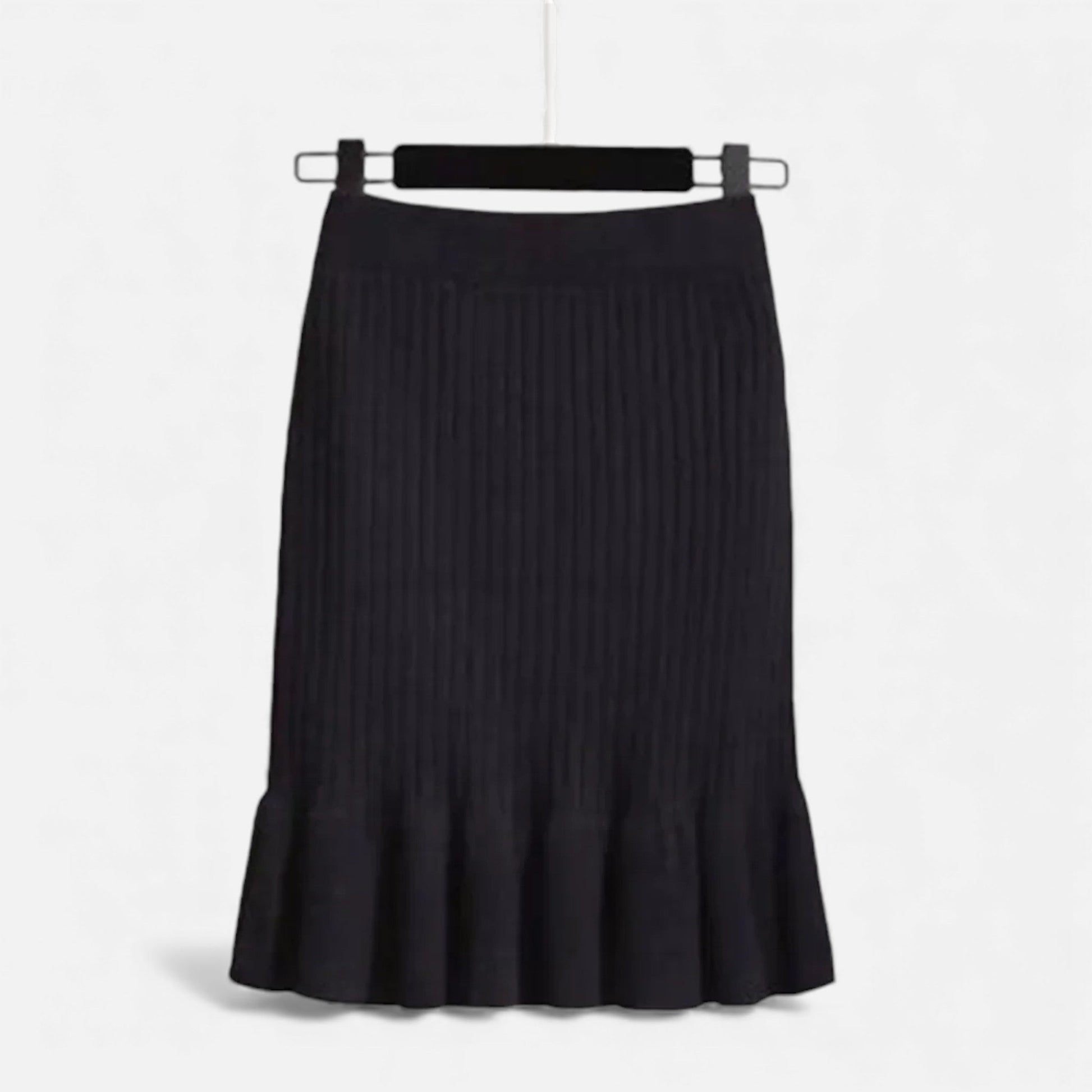 Women’s High-Waist Ribbed Knitted Skirt - Sofia Maris