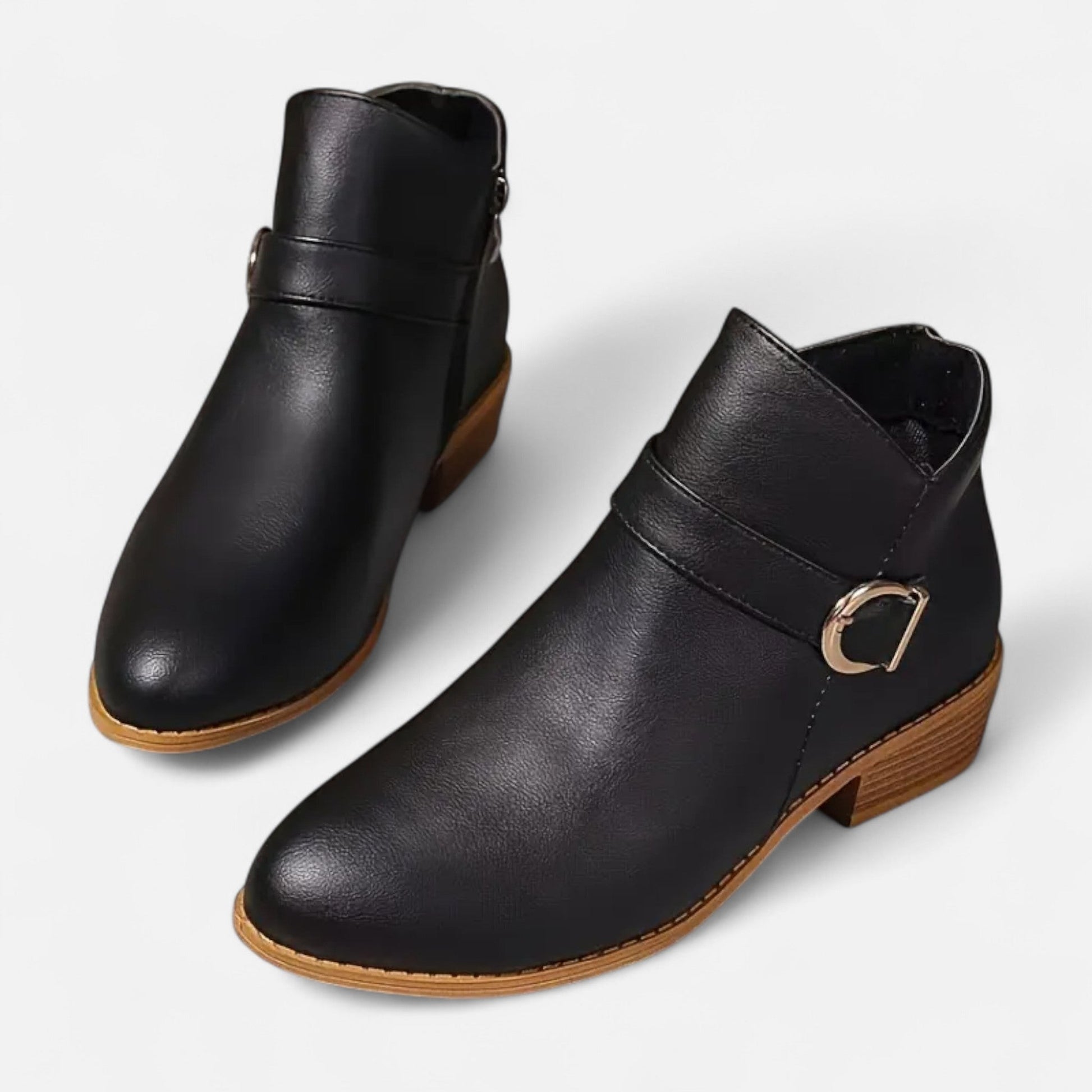 Sofia Maris | Women’s Ankle Boot – Pointed-Toe Buckle Elegance