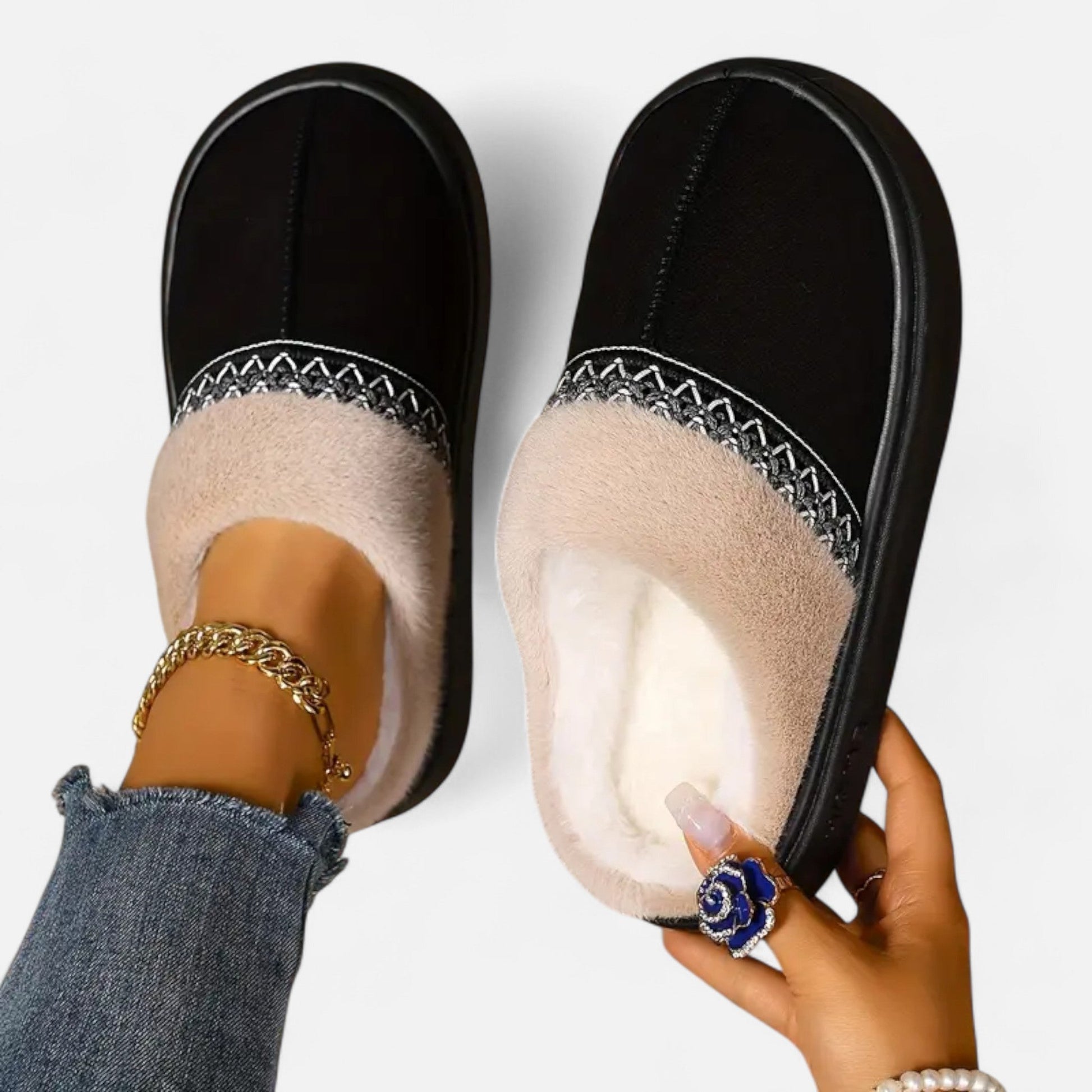 Sofia Maris | Women’s Ethnic Lace Fleece-Lined Slippers