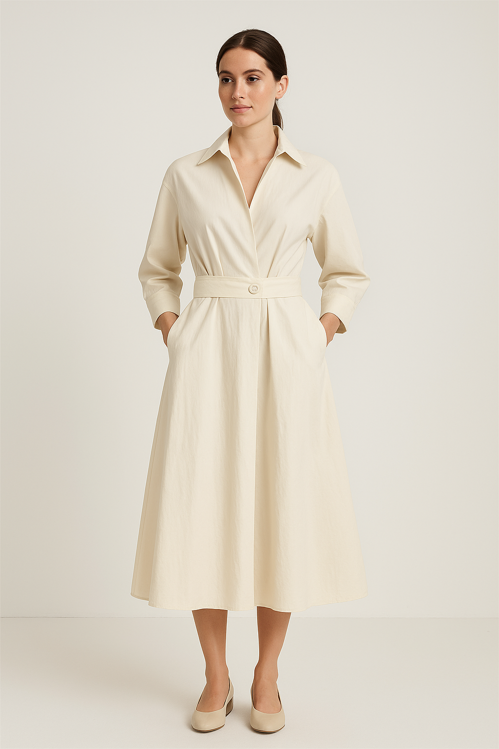 Sarah Women's Cotton Style Shirt Dress - Sofia Maris