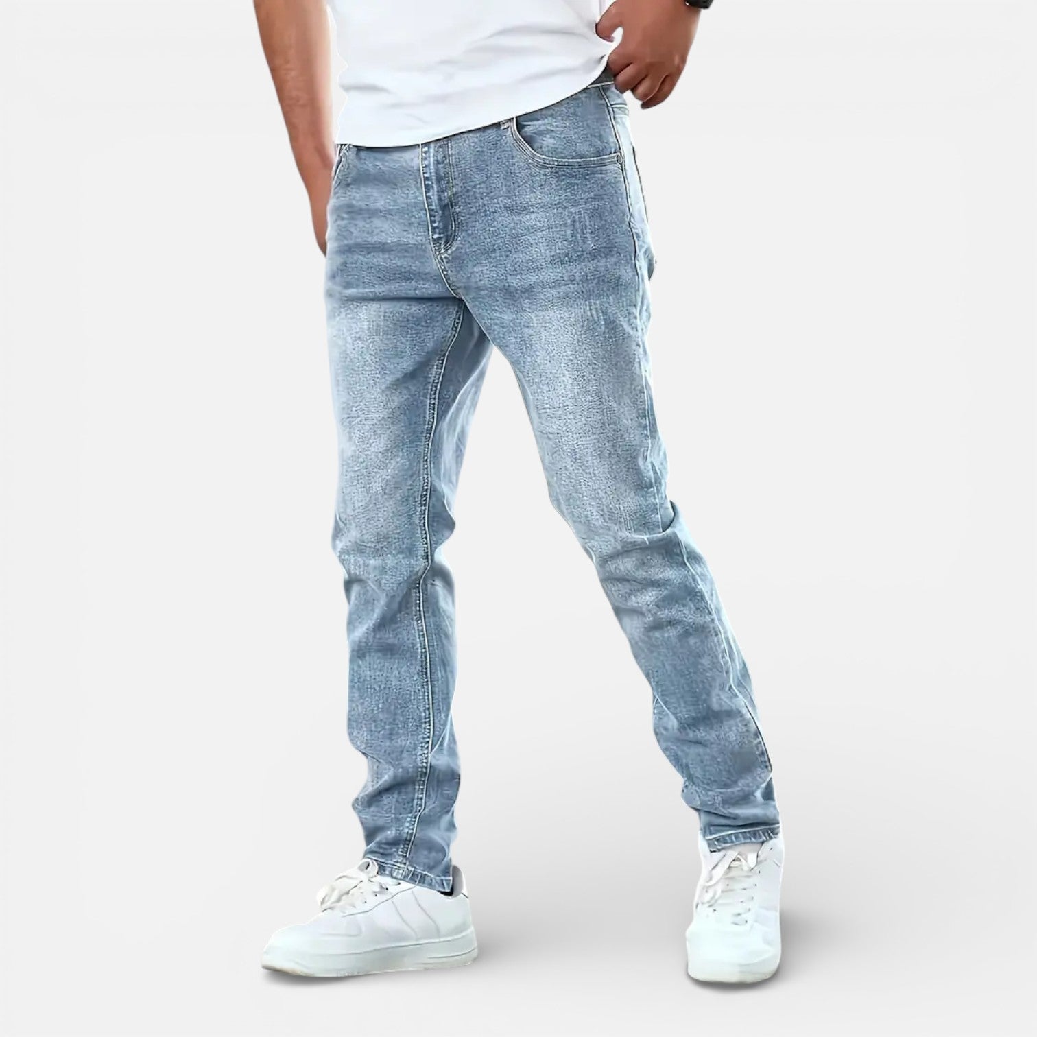 Men’s Classic Jeans – Slim Fit Stretch Denim Pants