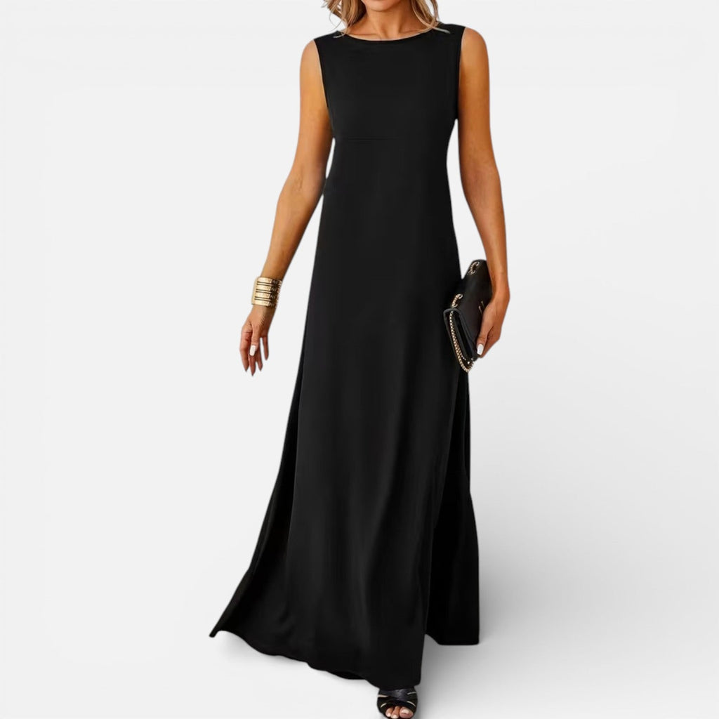 Women’s Maxi Dress Stretch Fabric Classic Sleeveless Long Fit