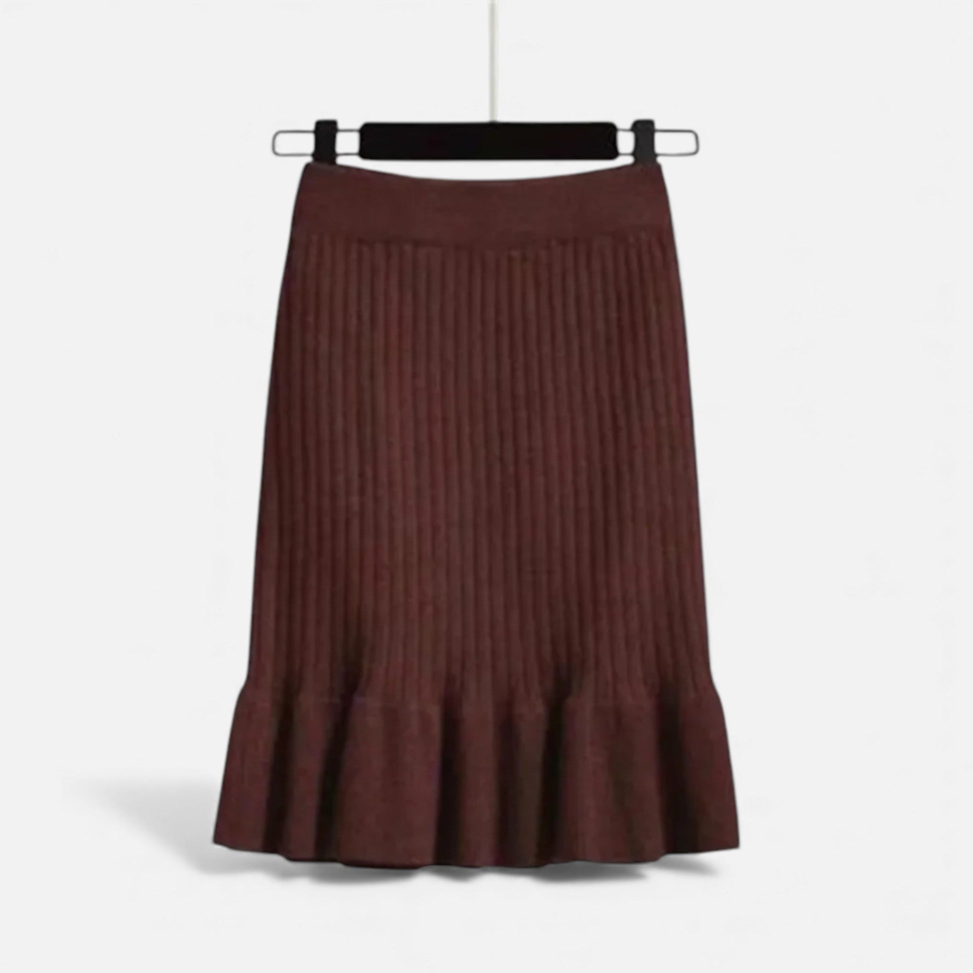 Women’s High-Waist Ribbed Knitted Skirt - Sofia Maris